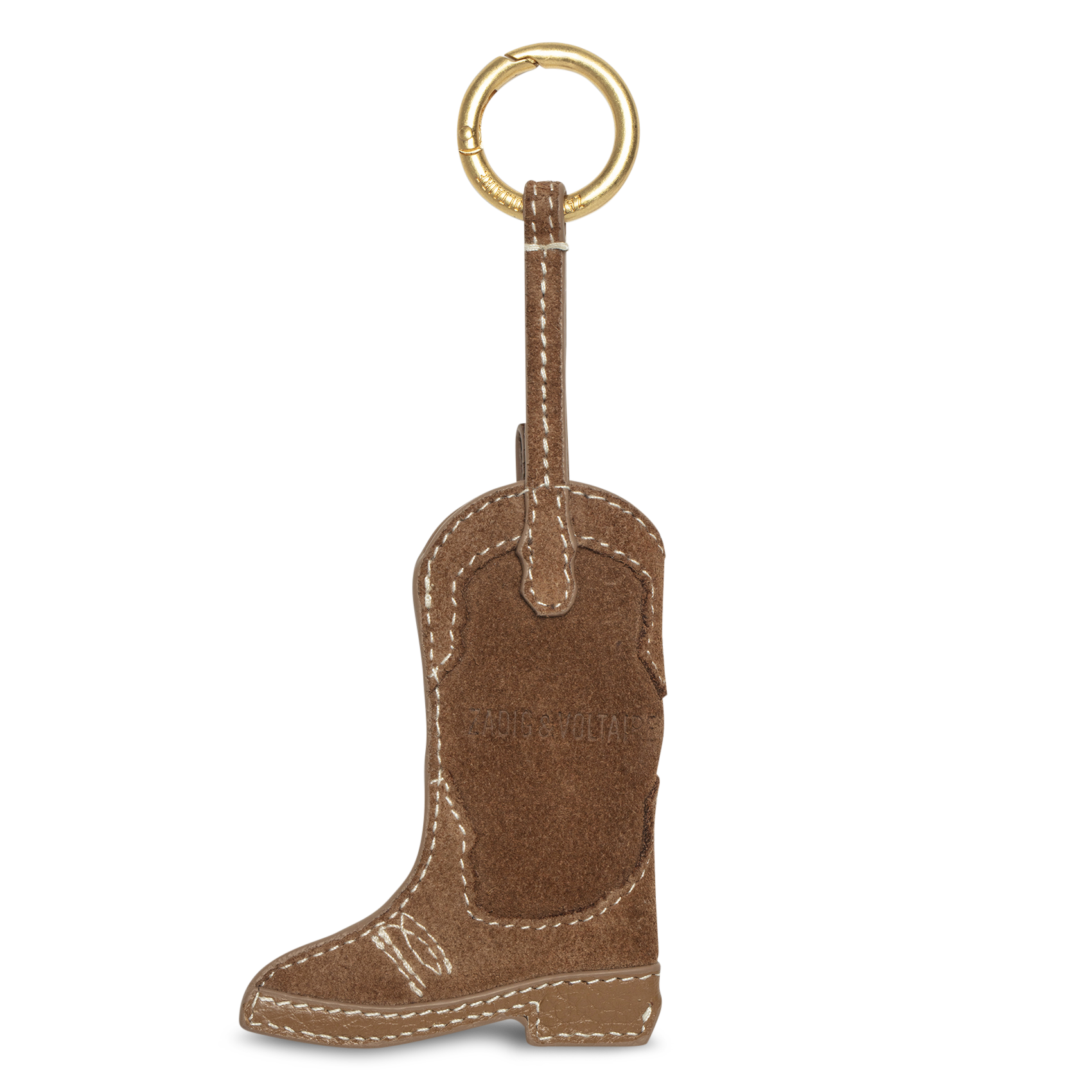 Leder Schlüsselanhänger in Form eines Cowboystiefels ZADIG&VOLTAIRE Braun