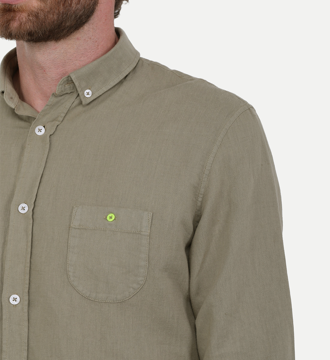 Cotton and linen shirt GILI'S Khaki