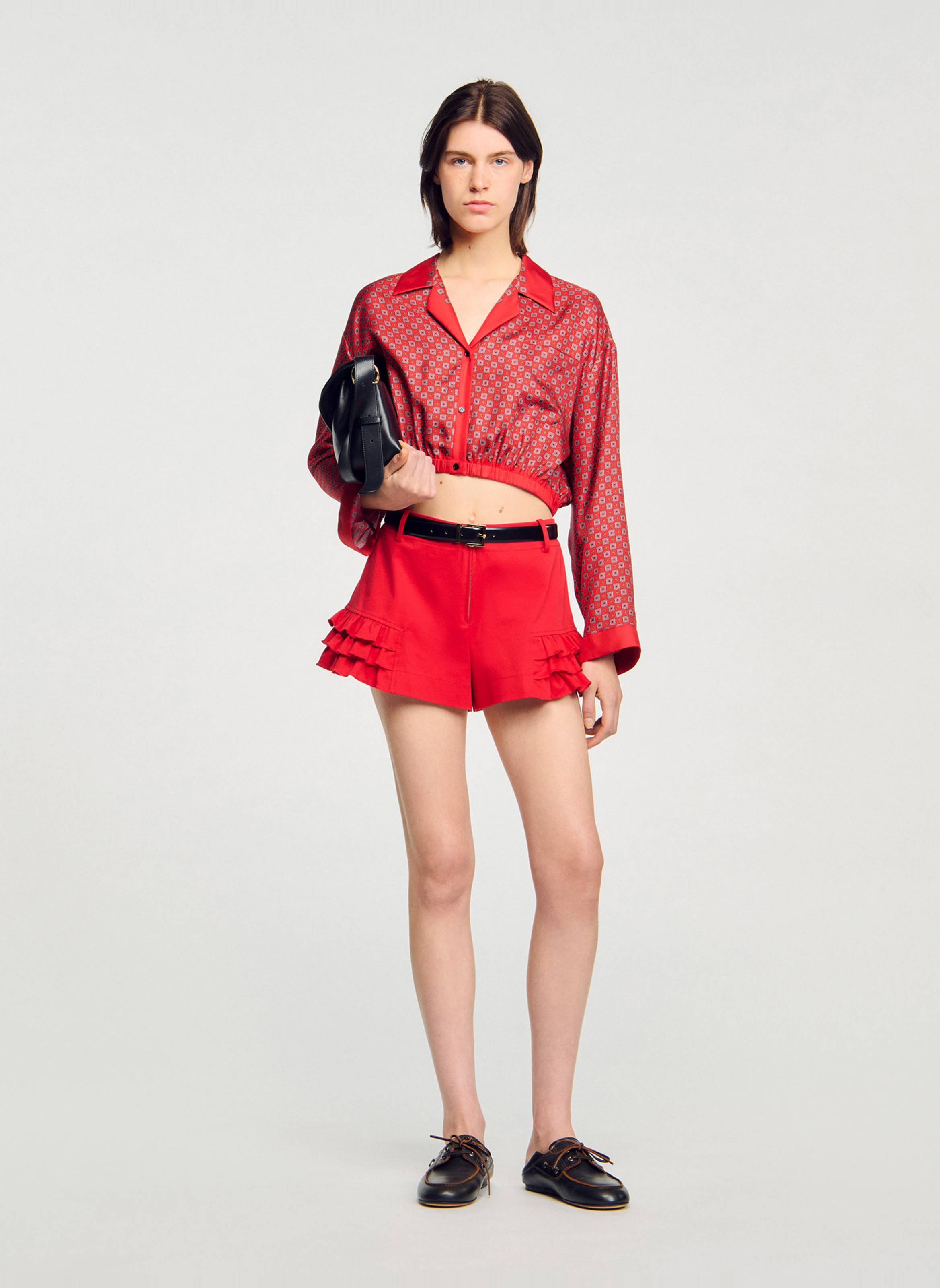 Rechte blouse met print SANDRO Rood