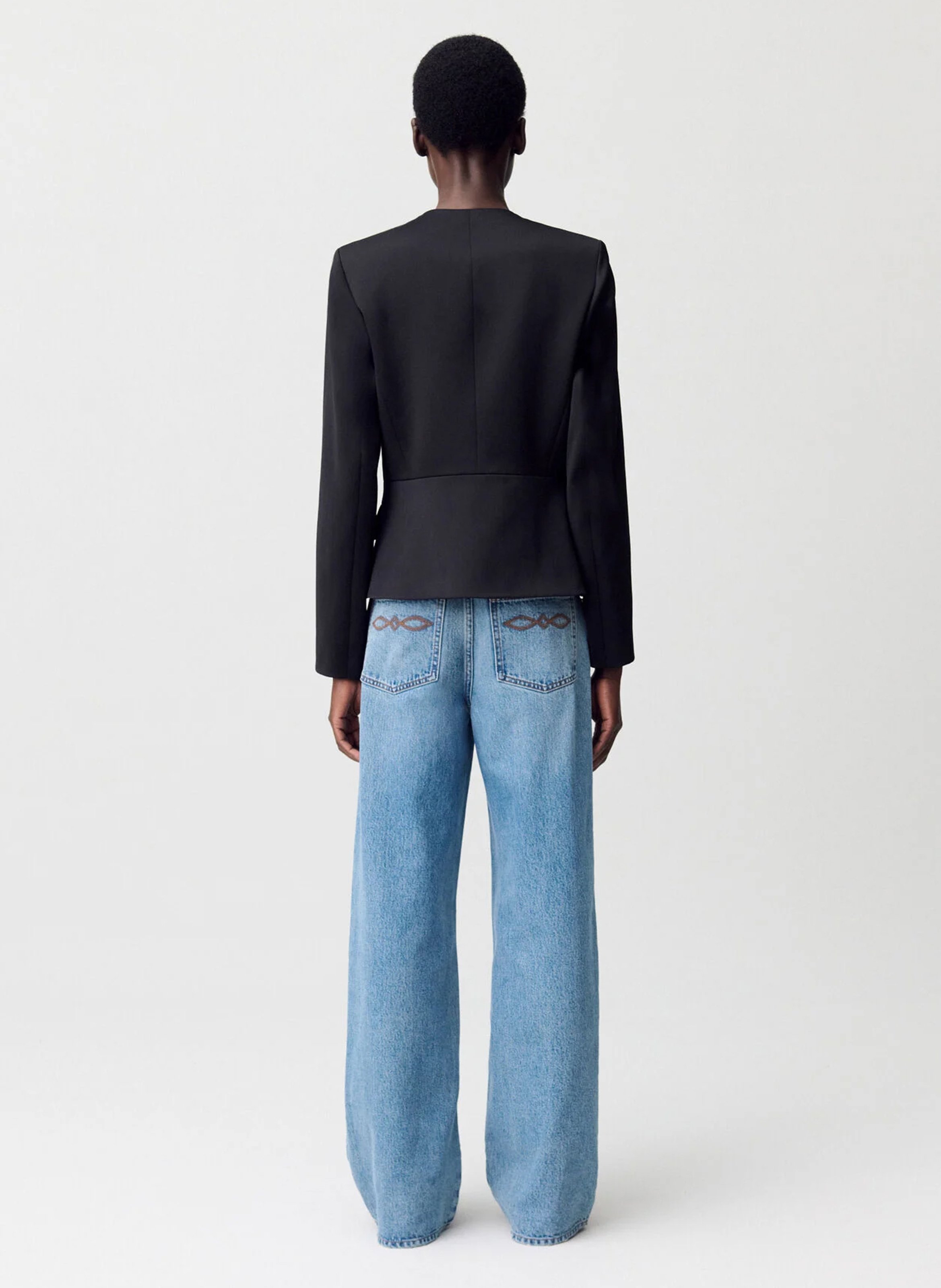 Veste tailleur col rond CLAUDIE PIERLOT Noir