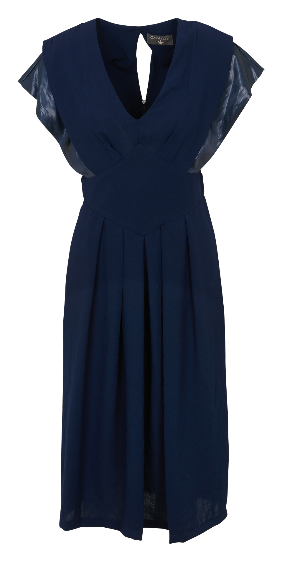 Halflange jurk met vierkante hals COTELAC Blauw