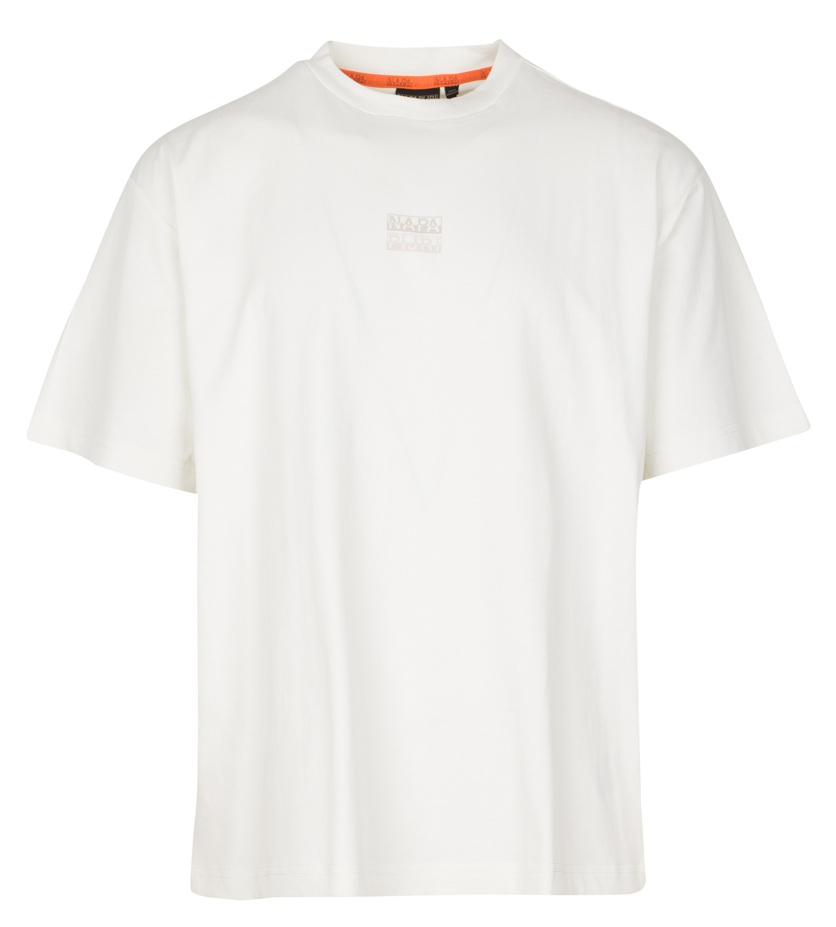 Weites Rundhals-T-Shirt aus bedruckter Baumwolle NAPAPIJRI Weiss