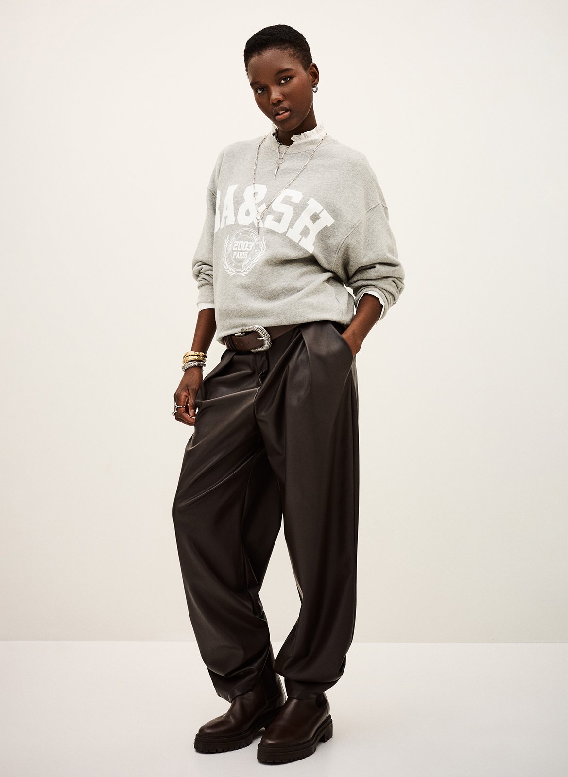 Effen katoenen sweater BA&SH Zwart