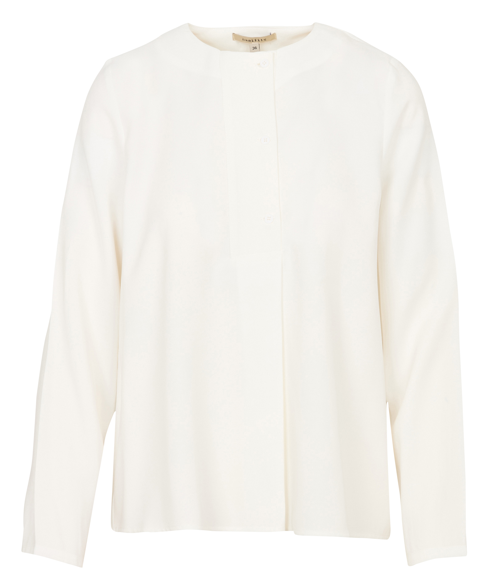 Top col rond  HUMILITY Blanc