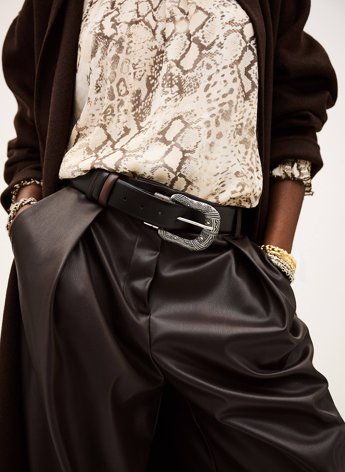 Ceinture en cuir BA&SH Noir