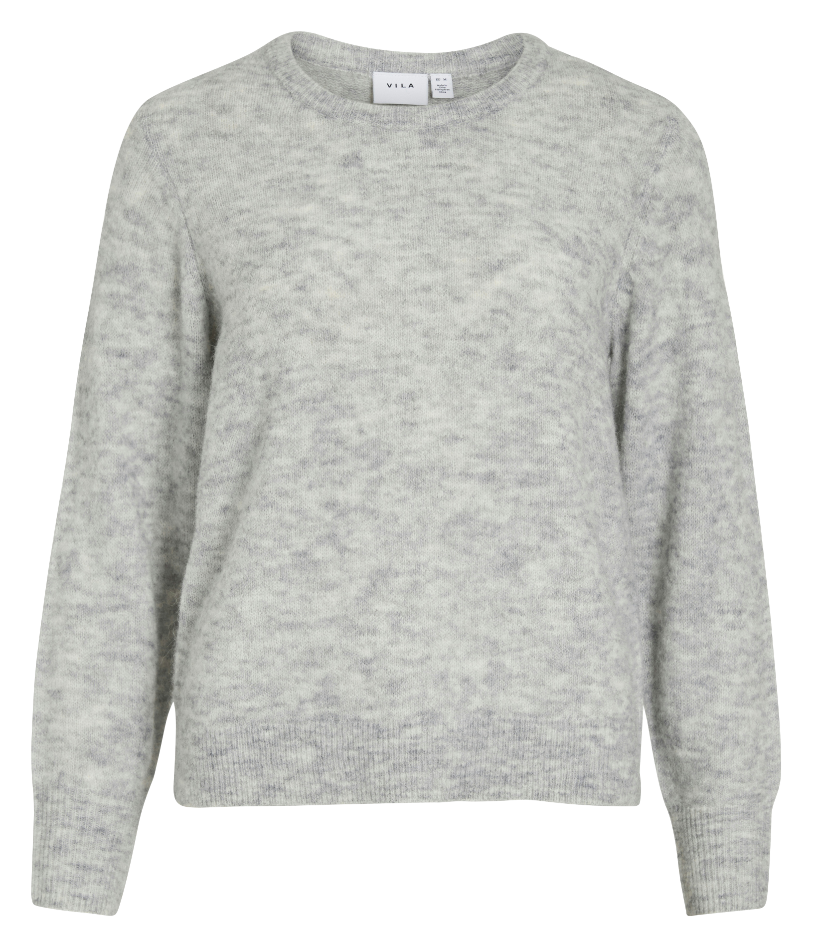 Pull droit col rond en maille VILA Gris