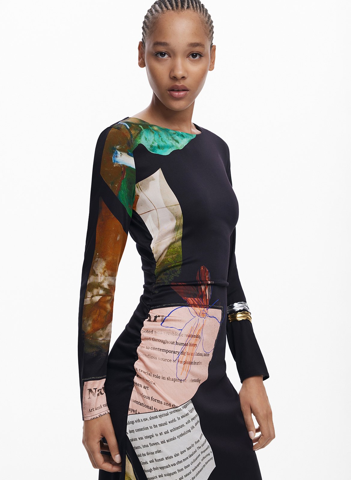 Robe longue col rond DESIGUAL Noir