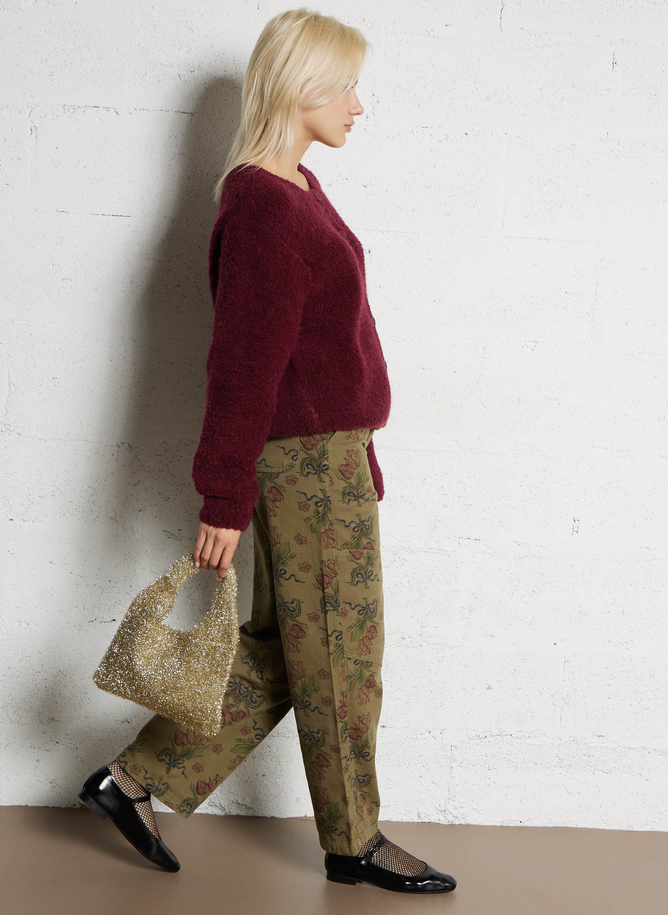 Metallic knit handbag AU PRINTEMPS PARIS Golden