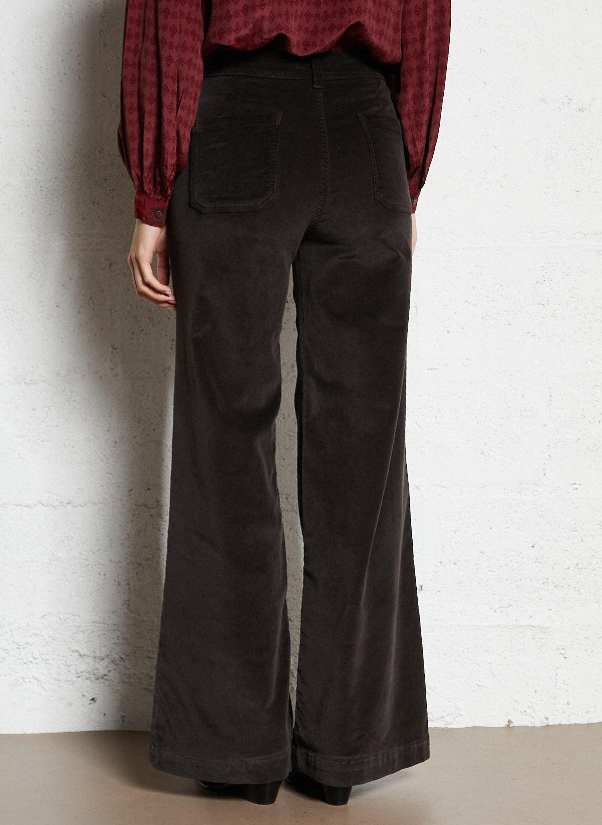 Corduroy cropped pants MAISON HOTEL Brown