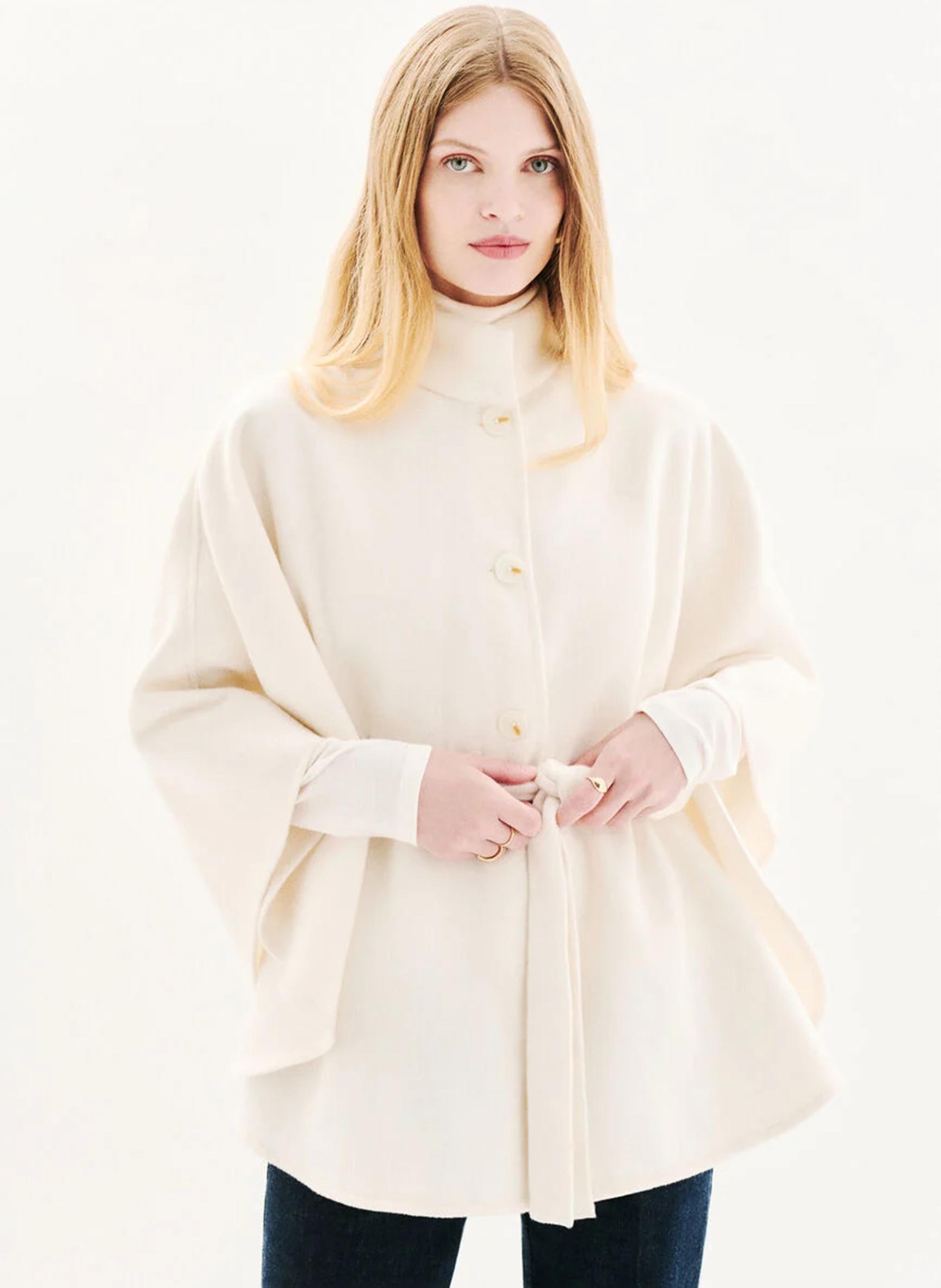 Poncho ample col montant CAROLL Beige