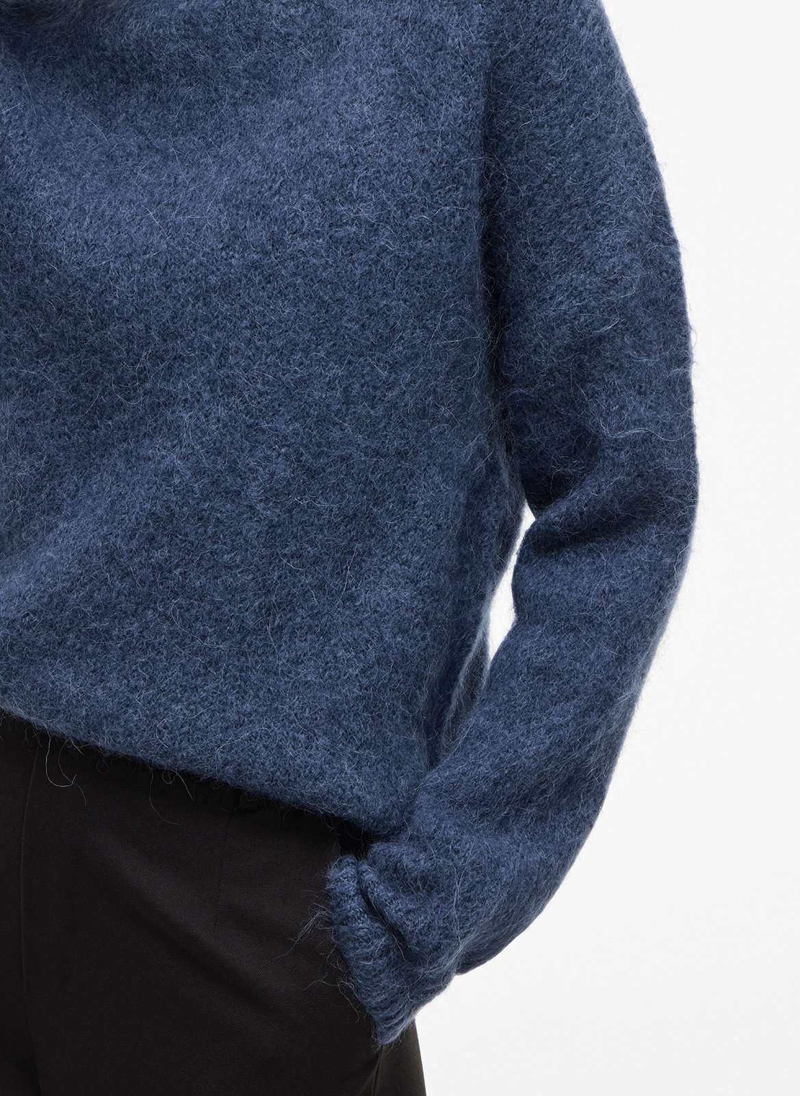 Rechte wollen trui met effen kleur VILA Blauw