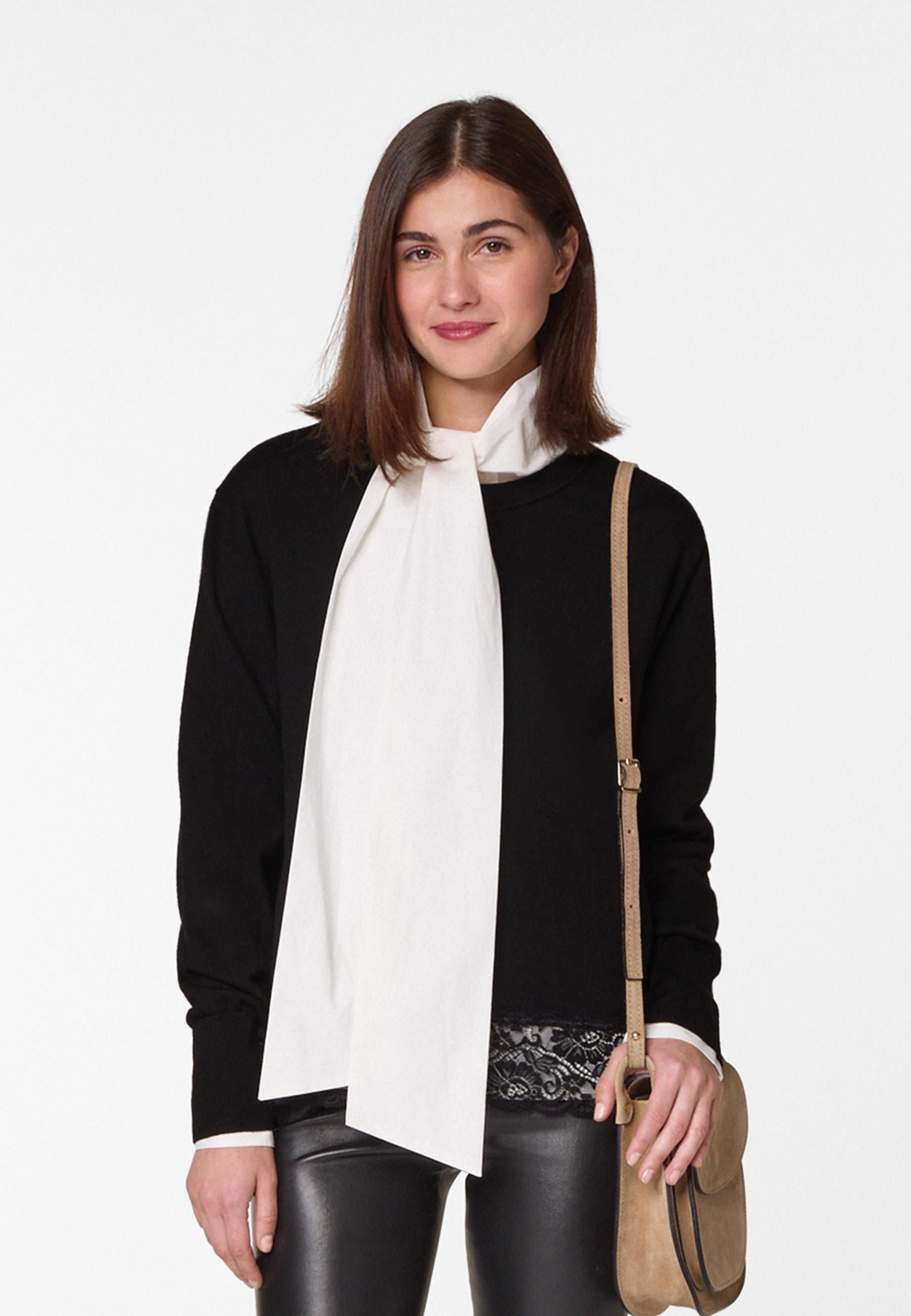 Round neck wool sweater with lace RODIER Black