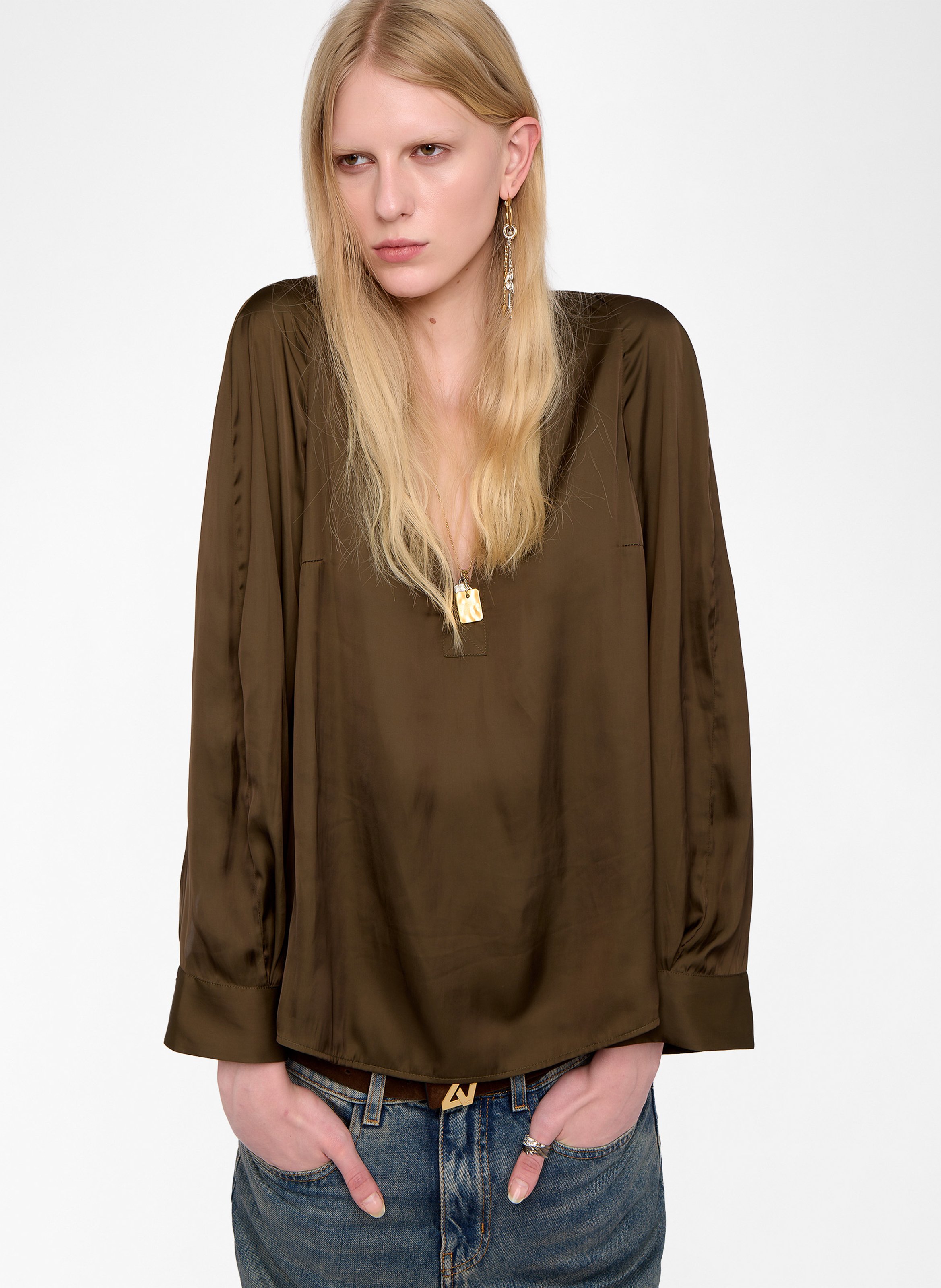 Blouse col tunisien ZADIG&VOLTAIRE Vert