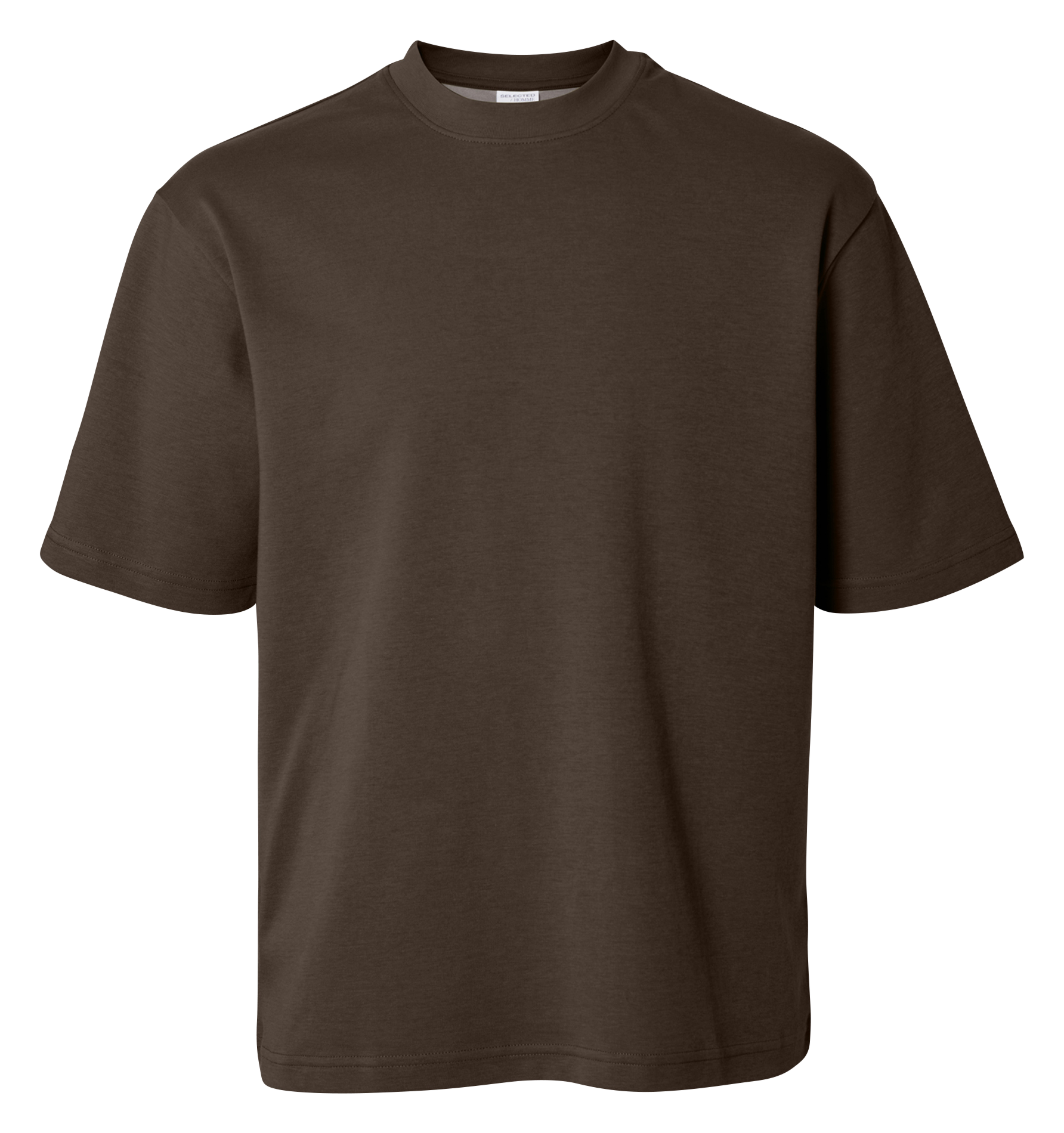 Tee-shirt oversize en coton bio mélangé SELECTED Marron