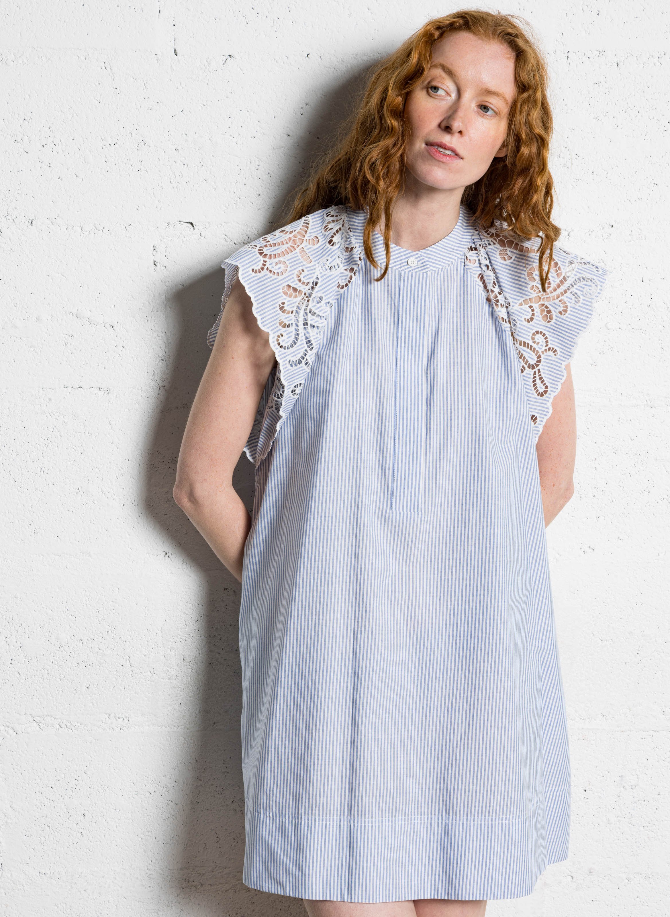 Robe courte ample rayée SUNCOO Bleu