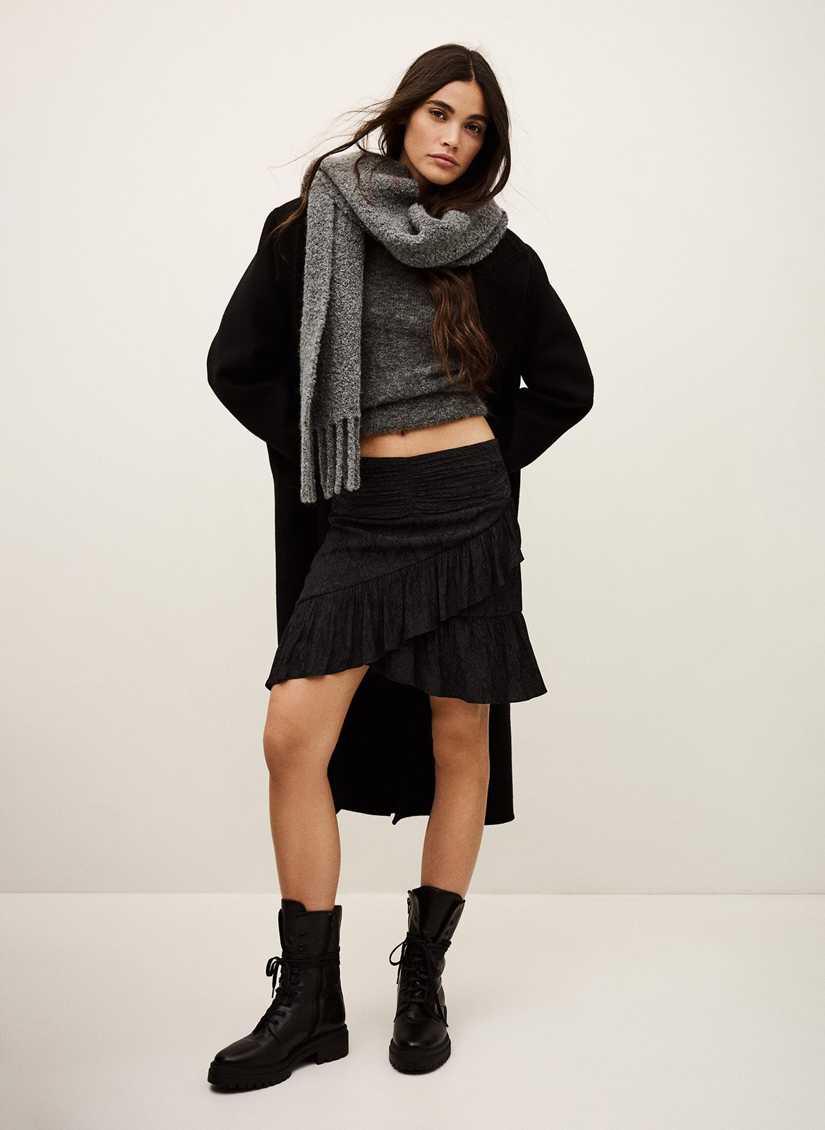 Halflange rok met print Axiroad BA&SH Zwart