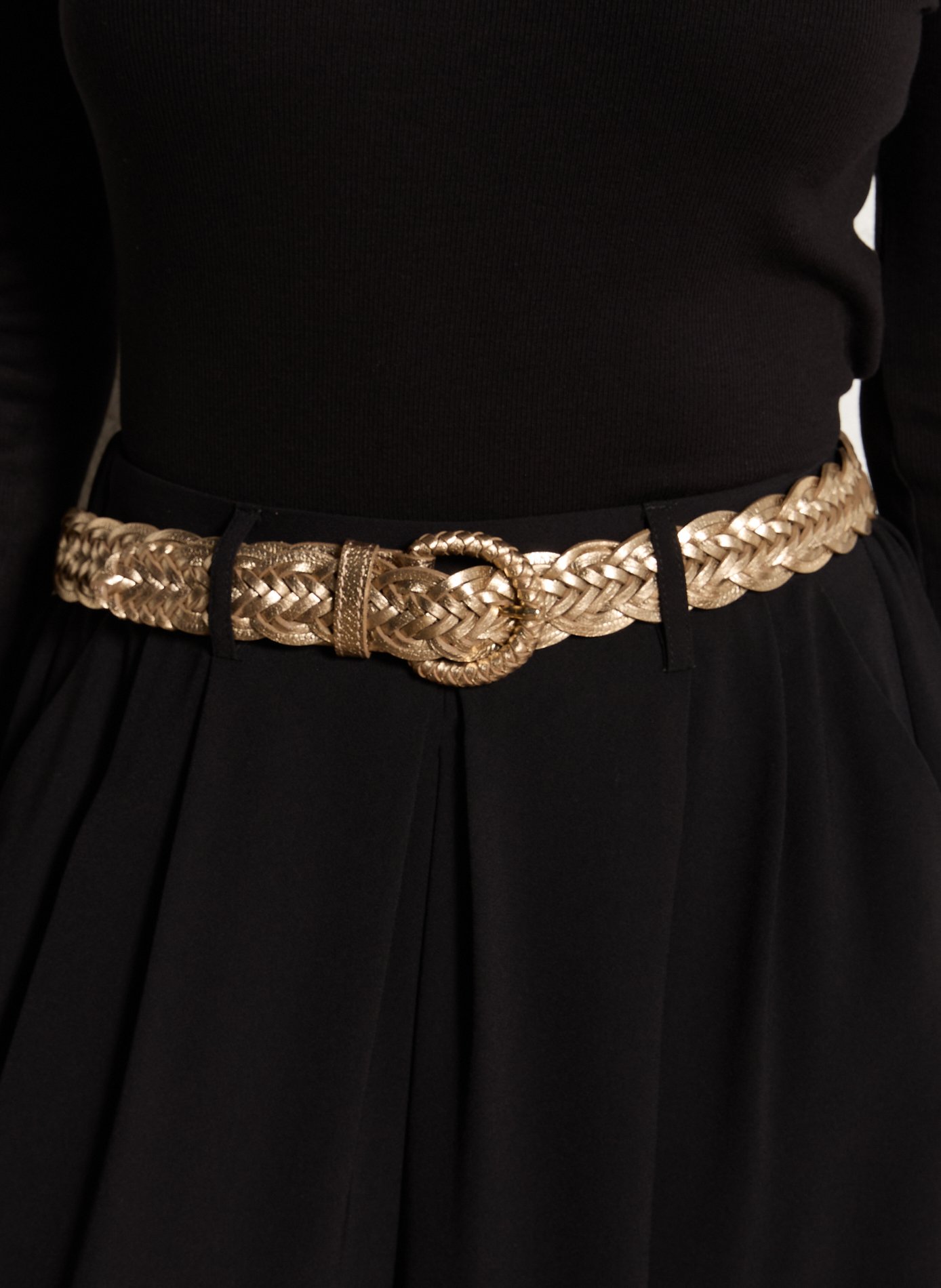 Braided leather belt MAISON 123 Golden