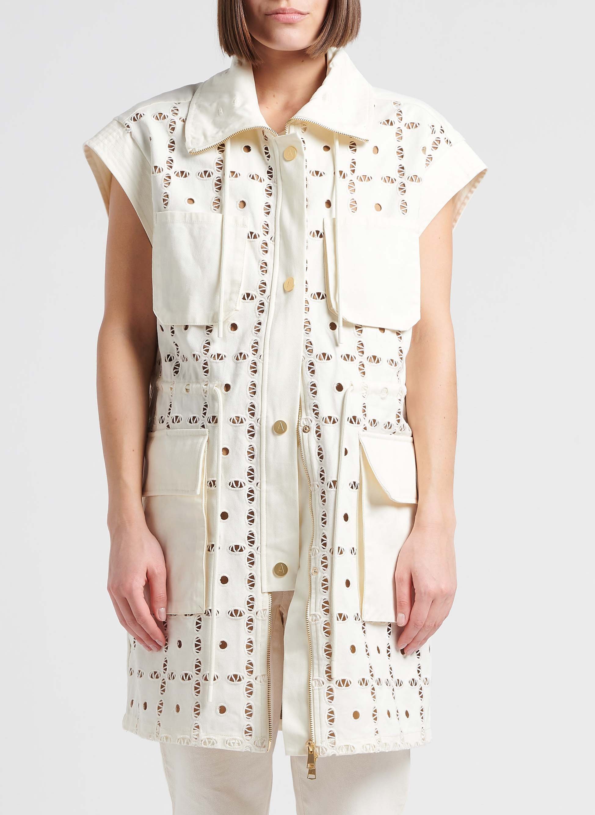 Veste col montant en coton TWINSET