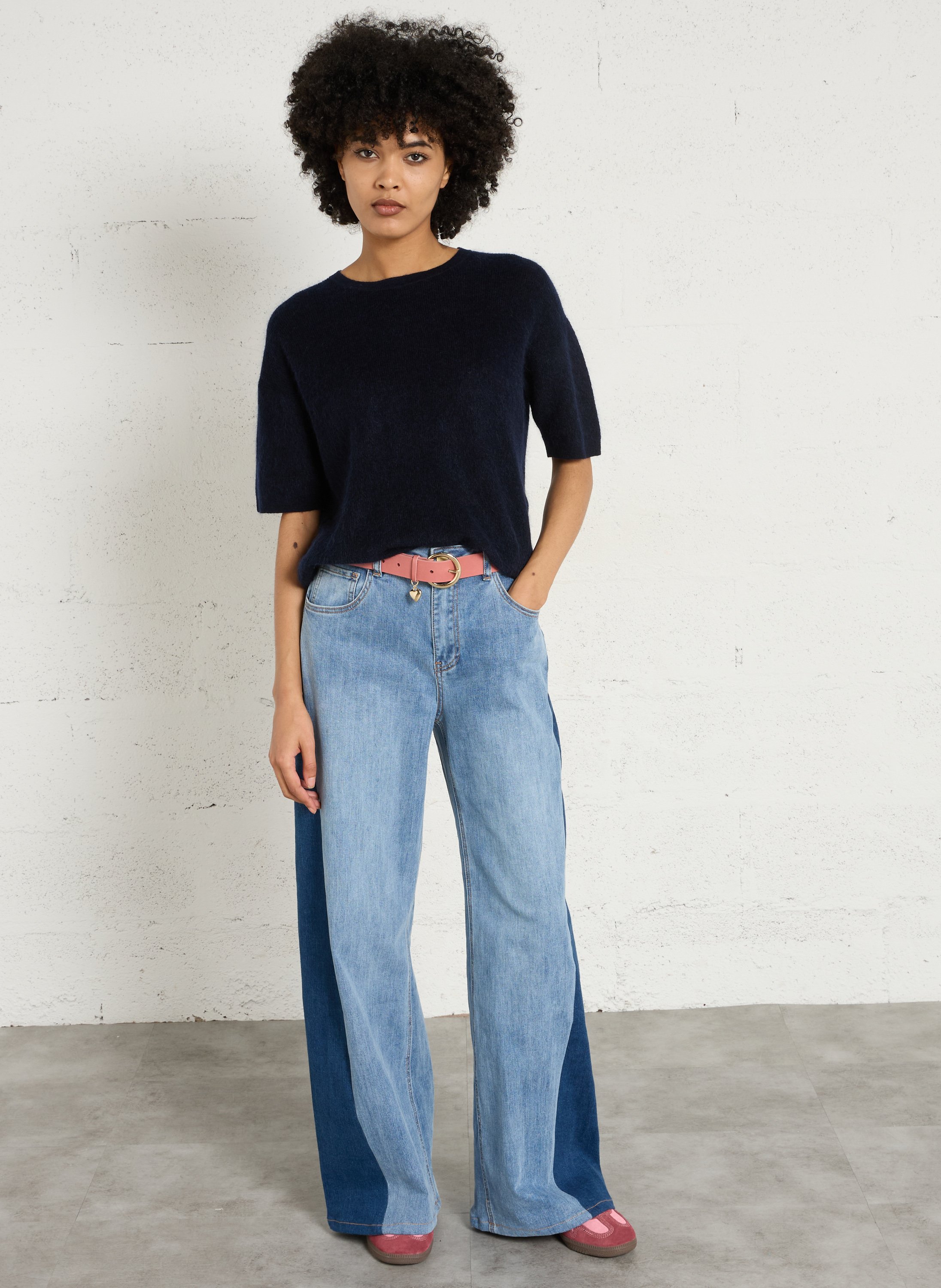 Baskets basses en cuir ADIDAS Rose