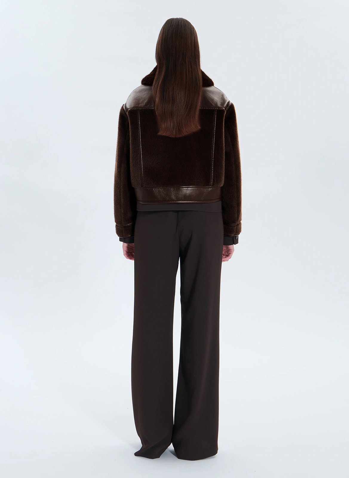 Short faux fur jacket ZAPA Brown