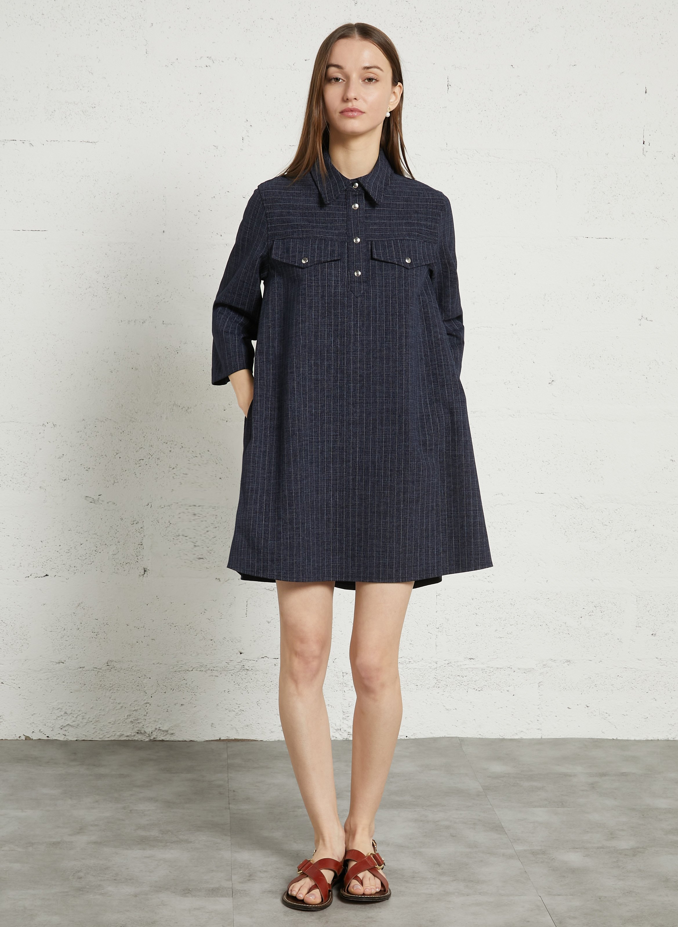 Robe courte col classique PLEASE Blue