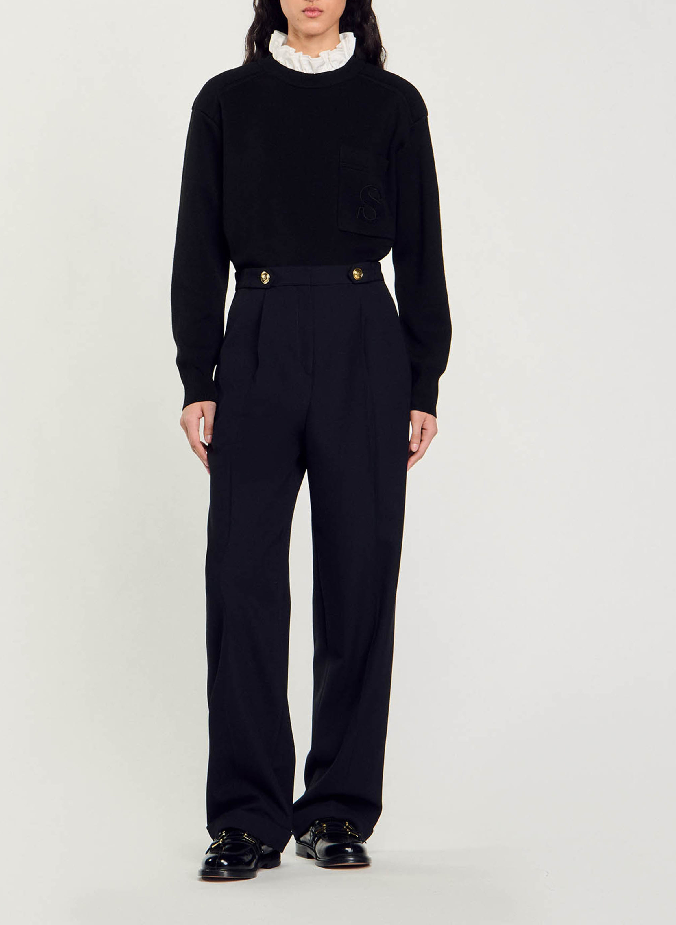 Pantalon large fluide SANDRO Noir