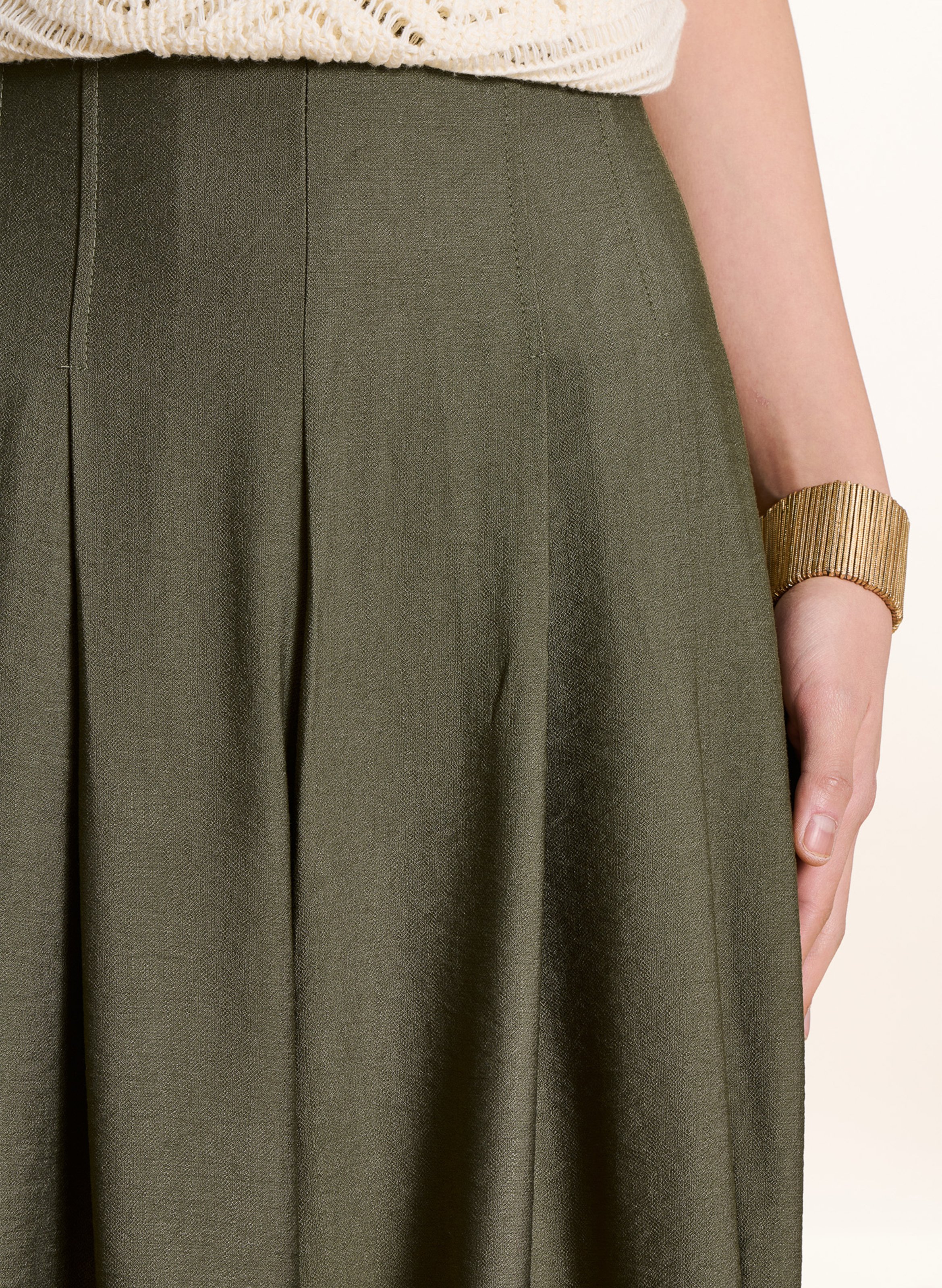 Pantalon large taille haute LA FEE MARABOUTEE Vert