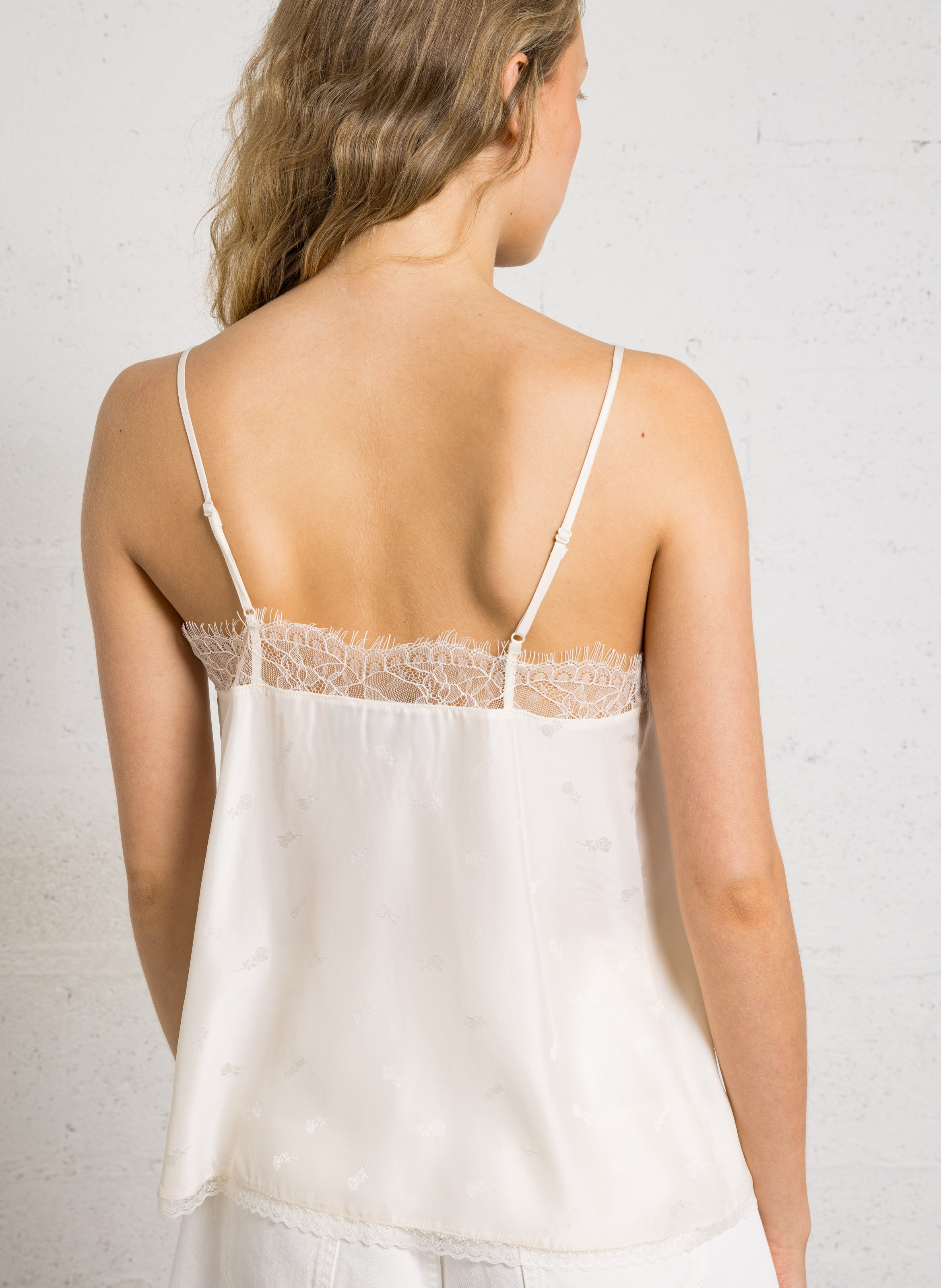 Caraco en soie imprimé BERENICE Blanc