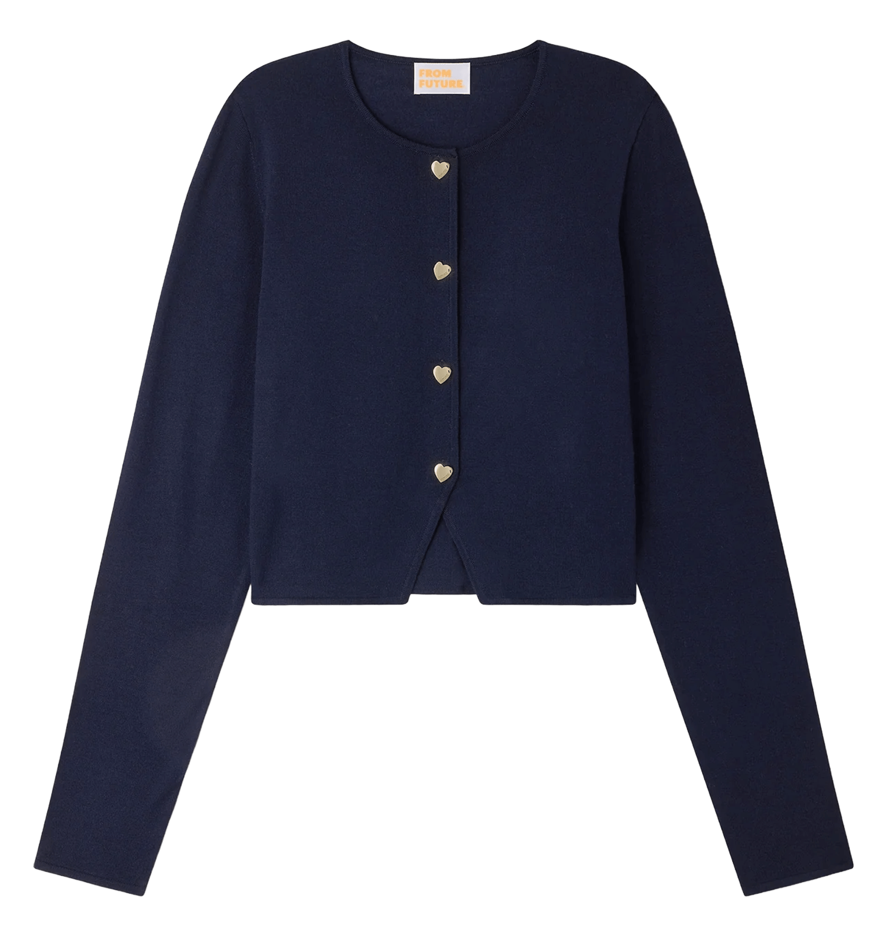 Short wool jacket with heart-shaped buttons FROM FUTURE Blue