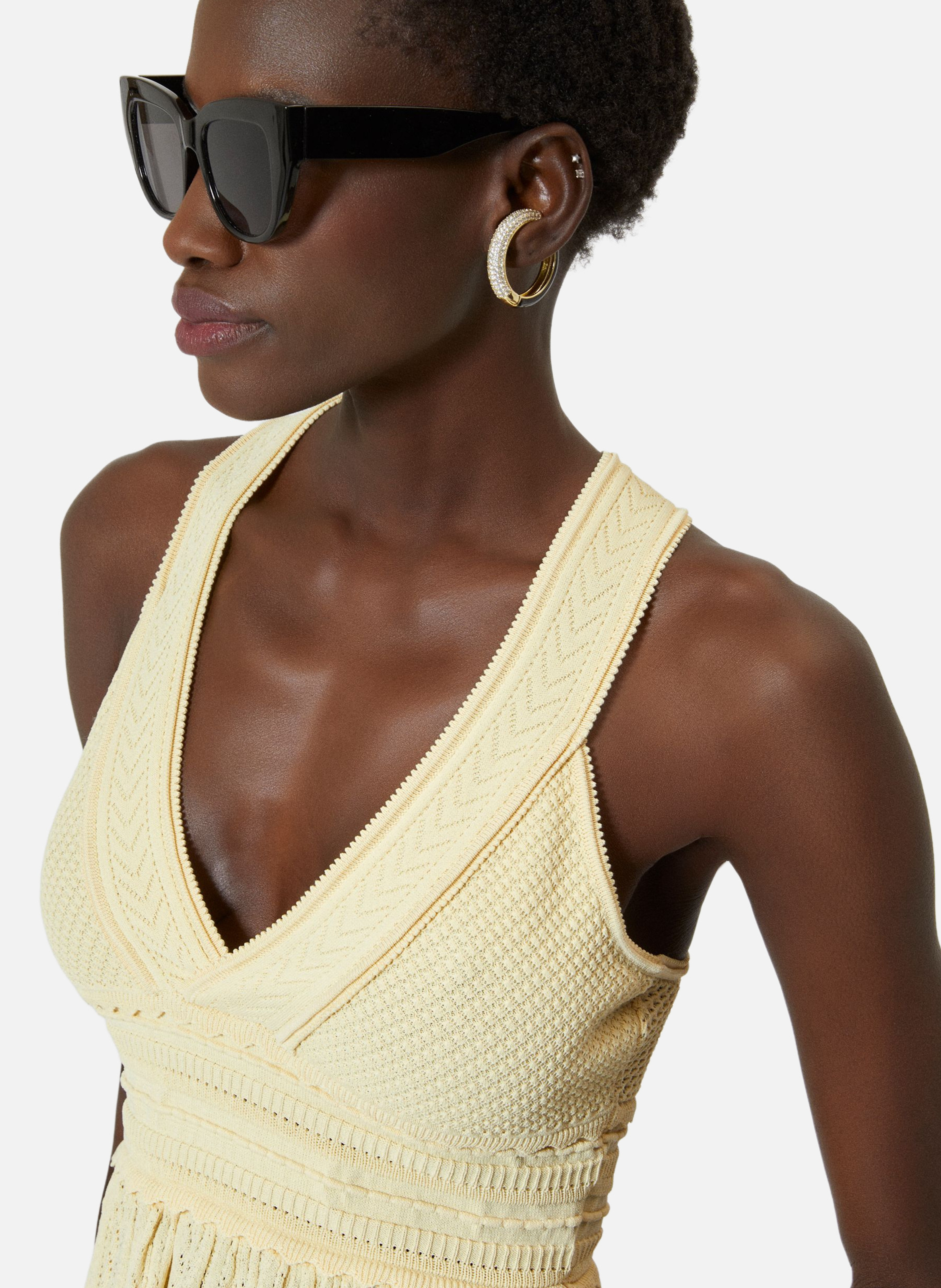 Open-work knit top THE KOOPLES Yellow