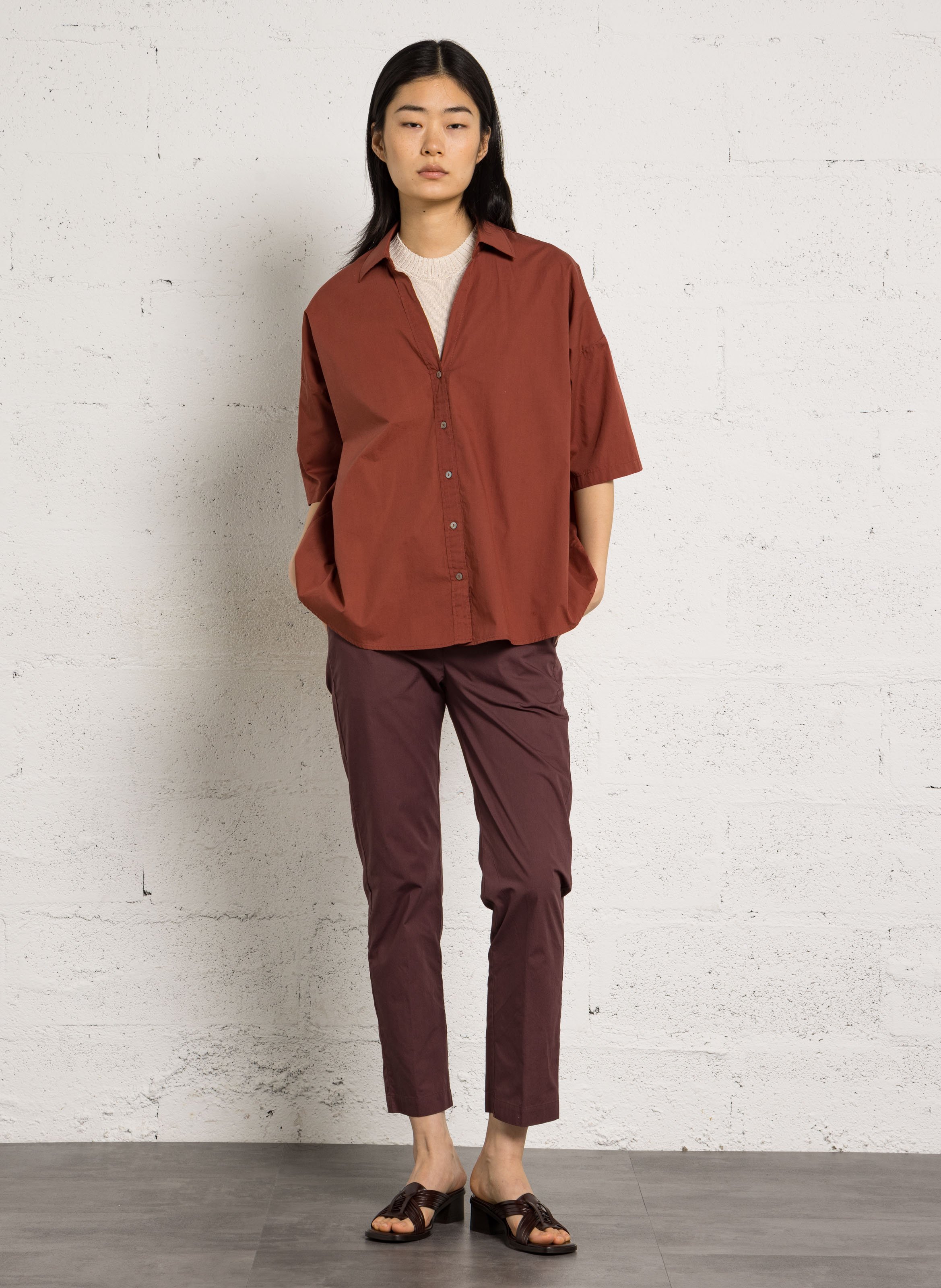 Chemise oversize en coton DIEGA Rouge