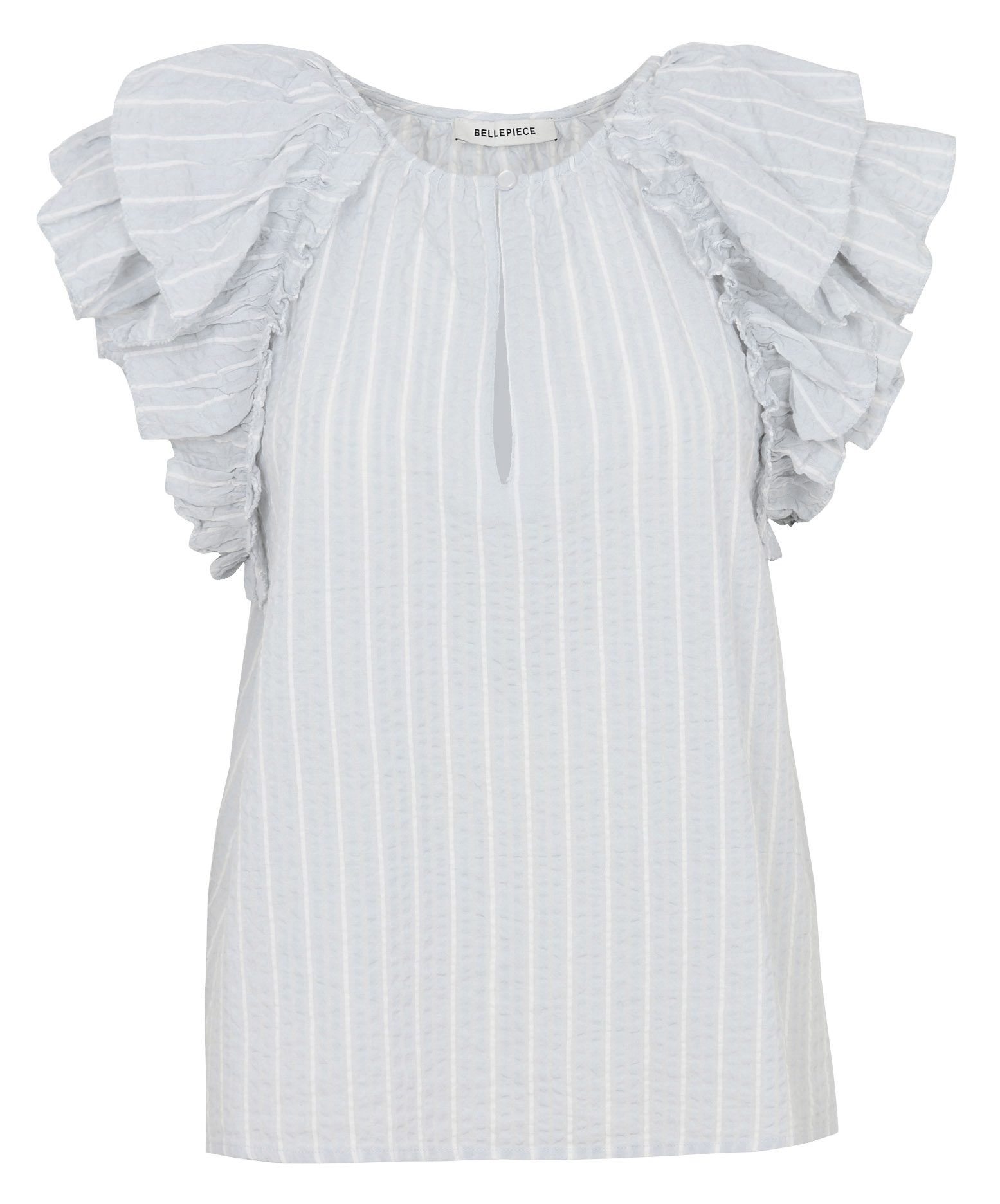 Top ample col rond en coton BELLEPIECE Bleu