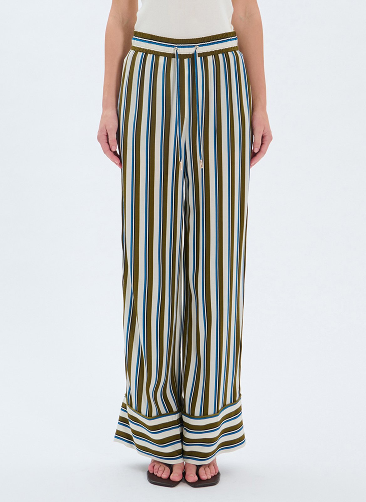 Hose - Gerader Schnitt mit Streifen  ZAPA Weiss