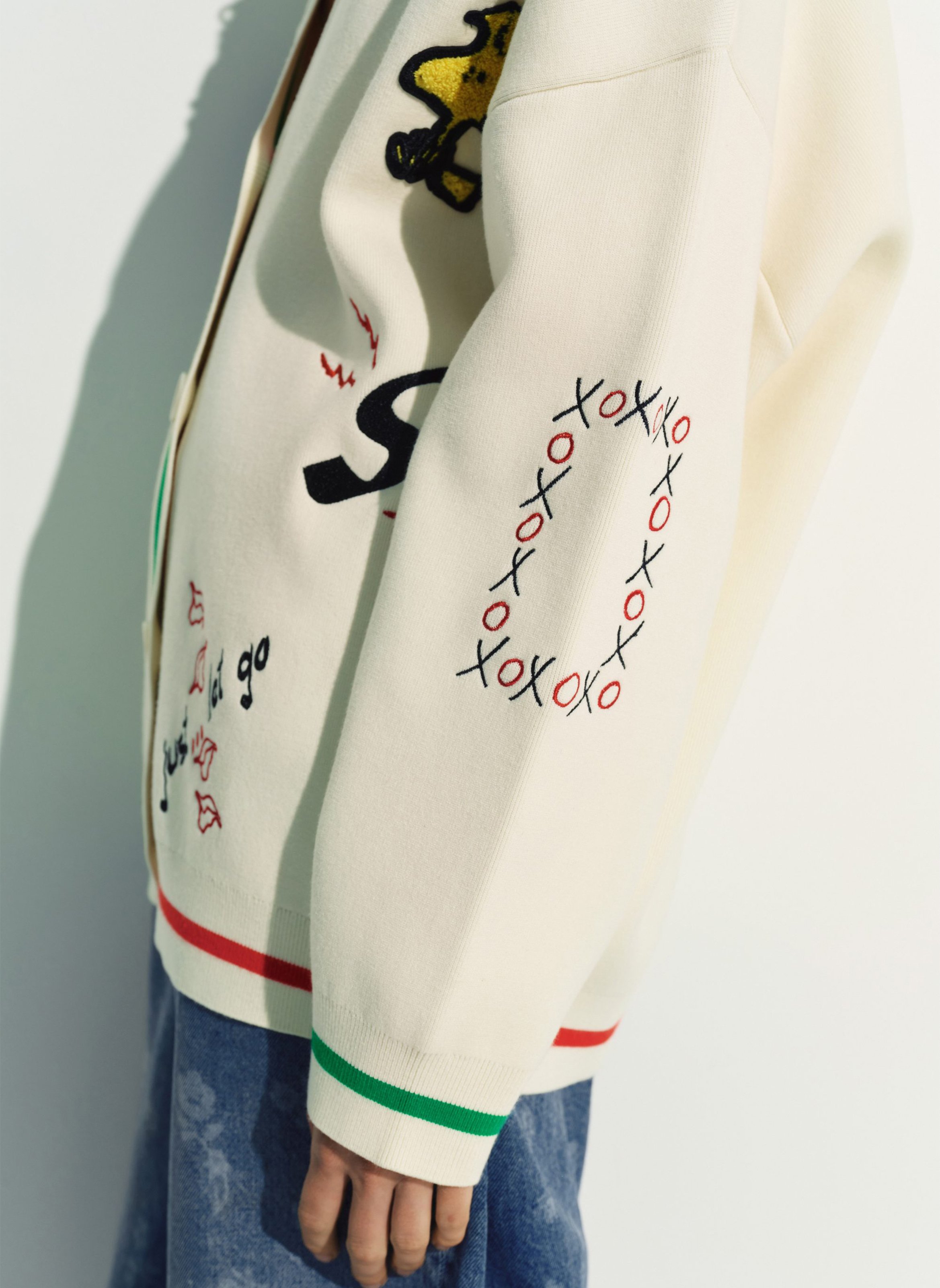 Gilet col v brodé ESSENTIEL ANTWERP Blanc