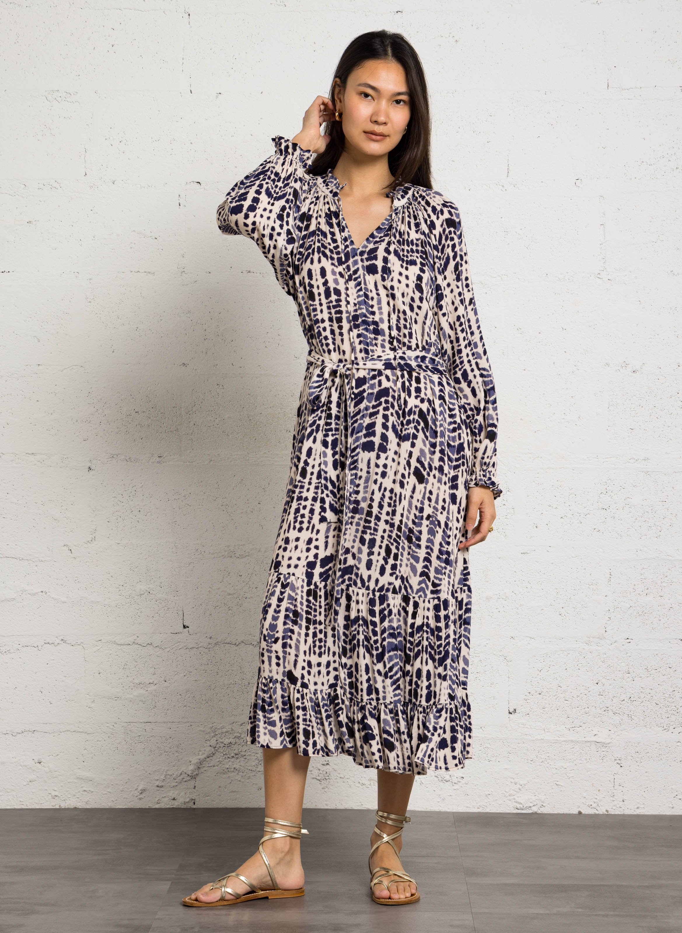 Dana long printed dress SUD EXPRESS Beige