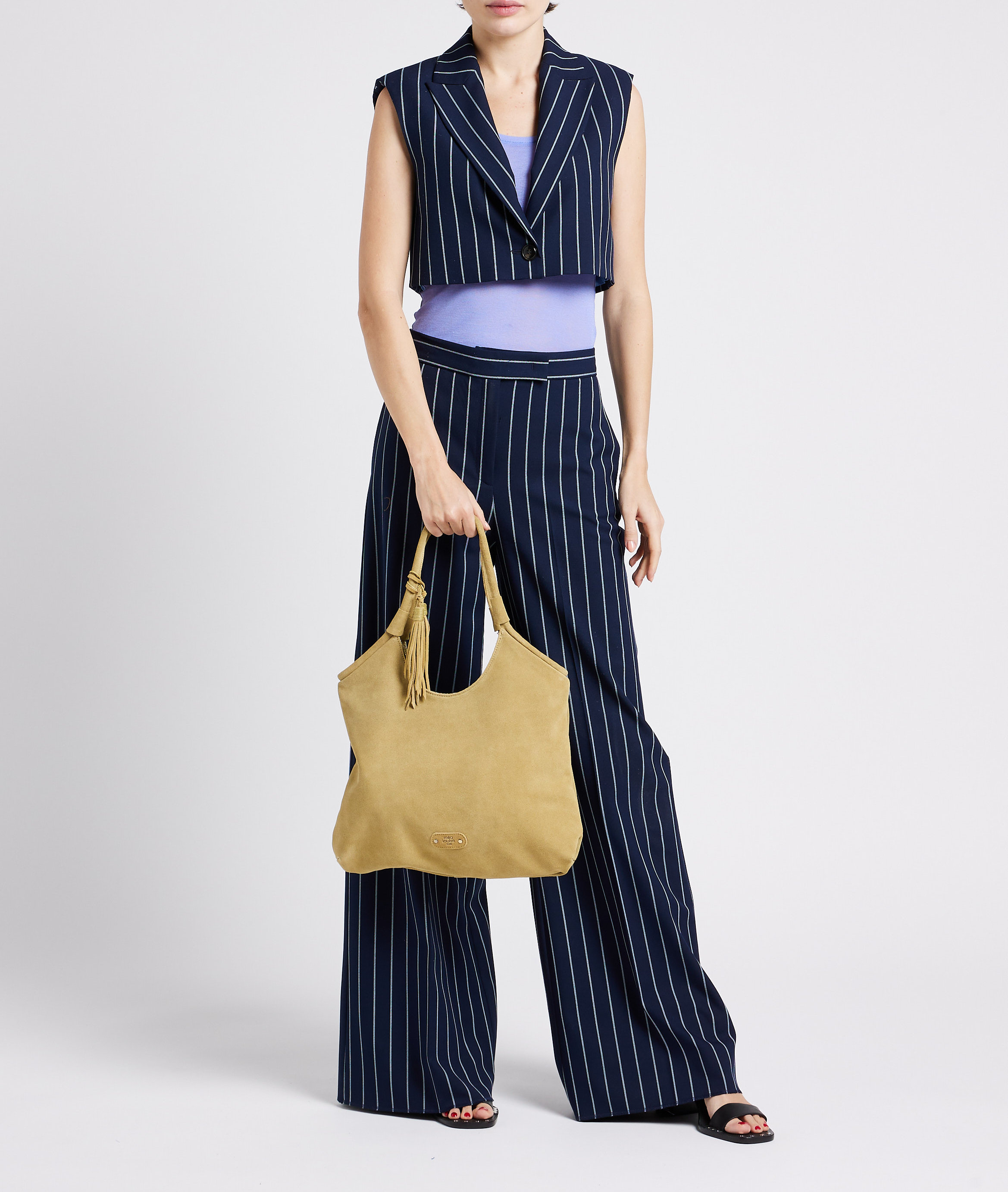 Sac shopping en cuir velours MILA LOUISE Multicolore