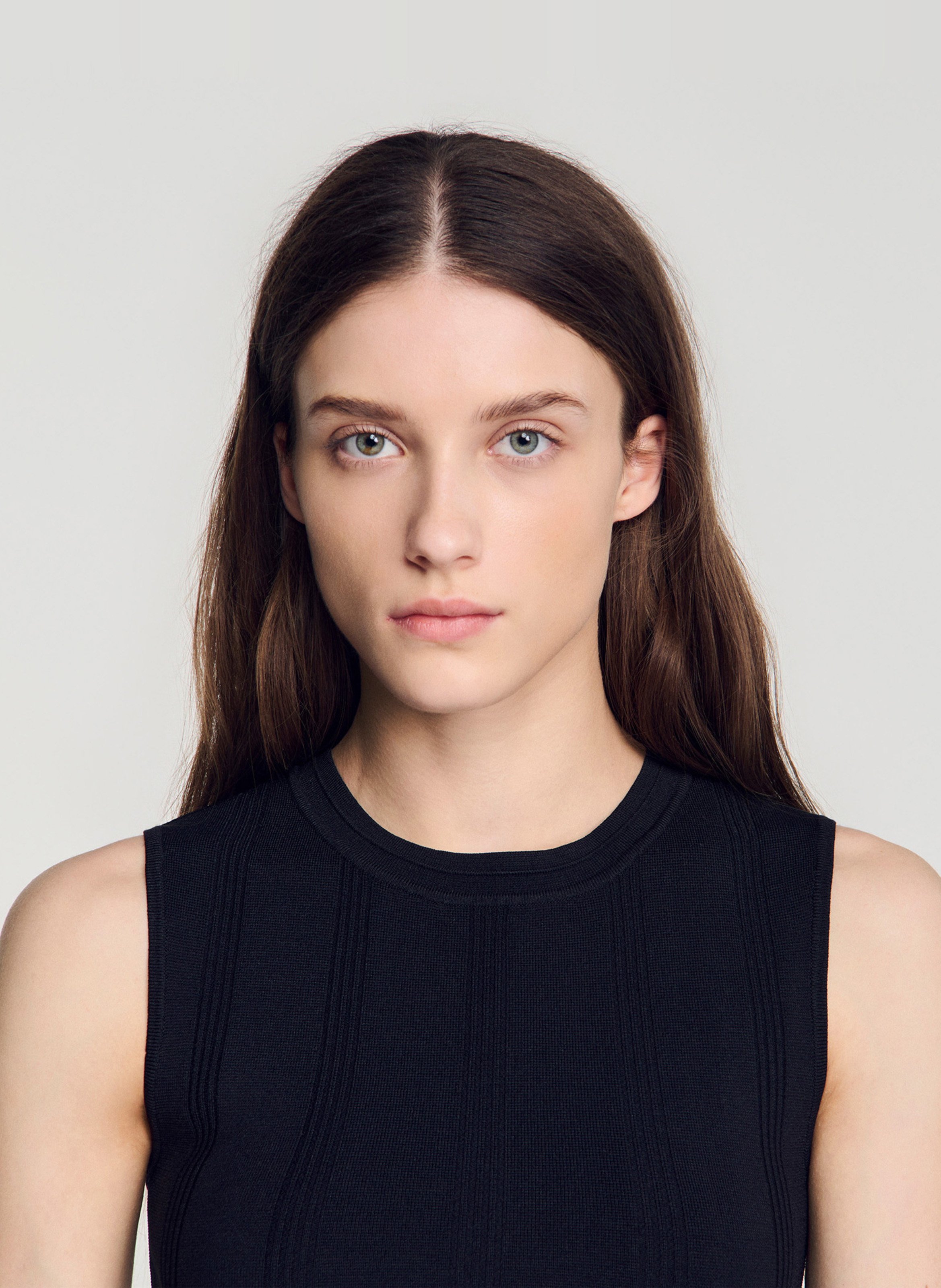 Pull court sans manches SANDRO Noir