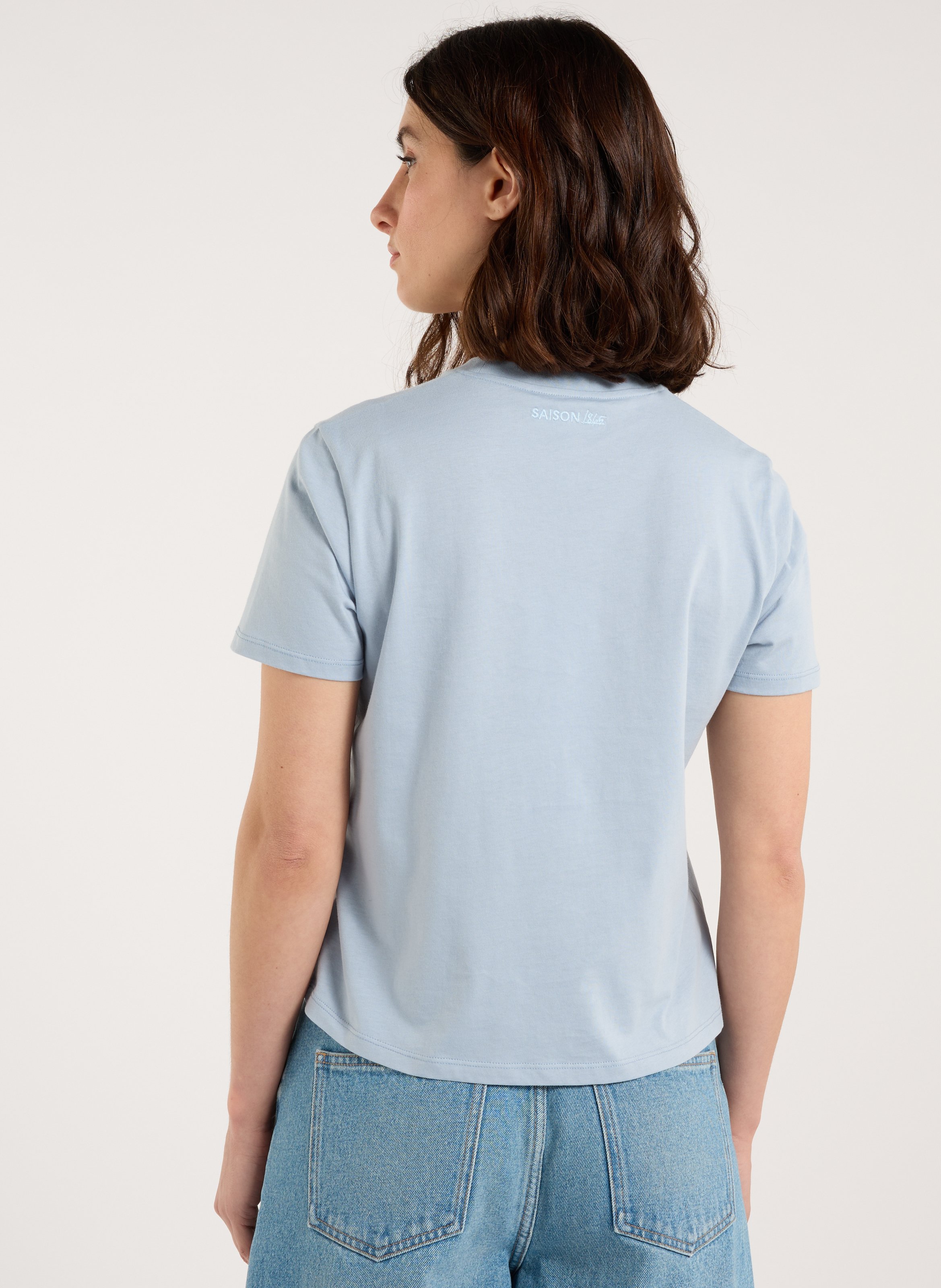 Baumwoll-Pullover mit Rundhalsausschnitt SAISON 1865 Blau