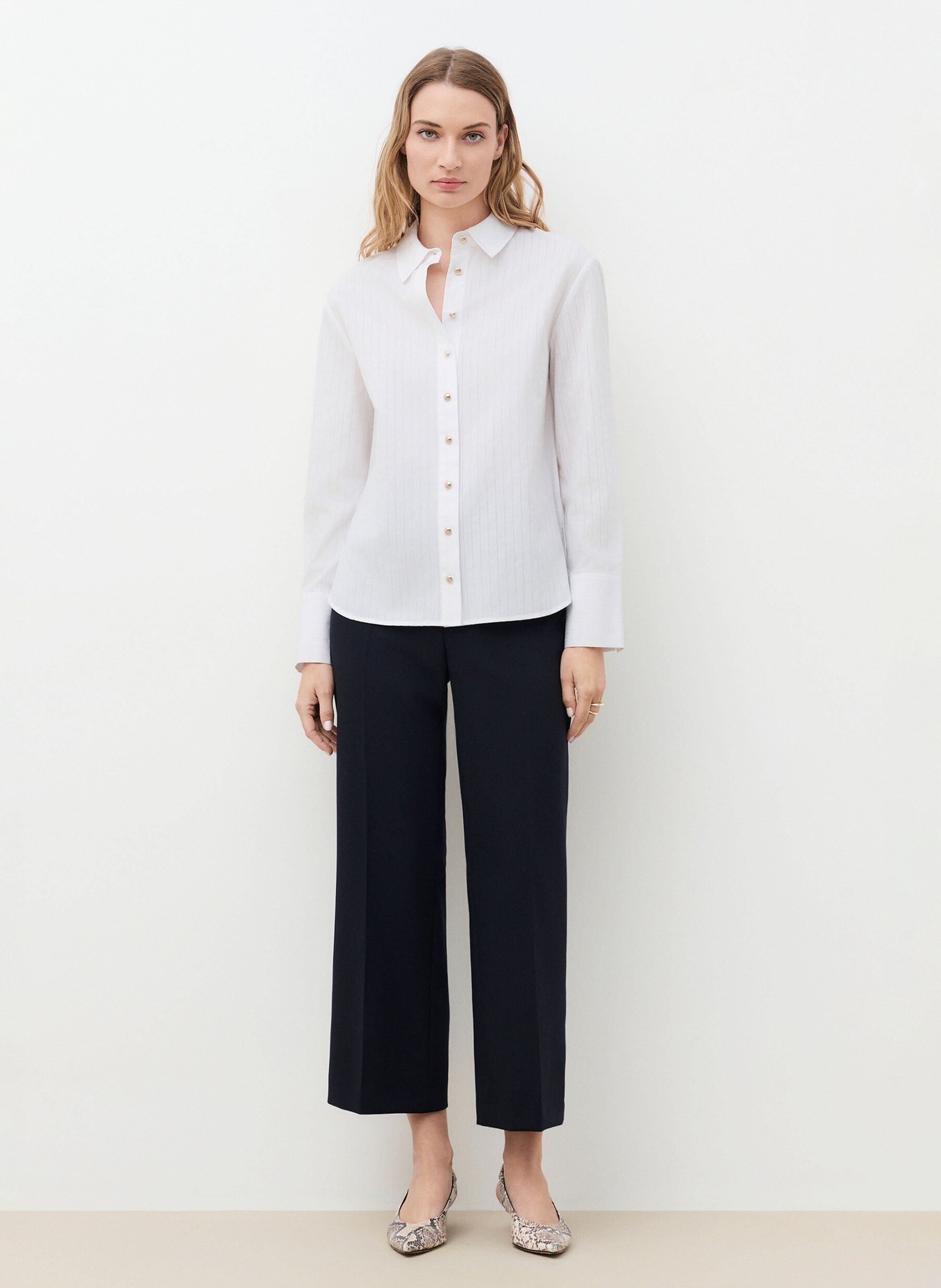 Straight cotton shirt CAROLL White