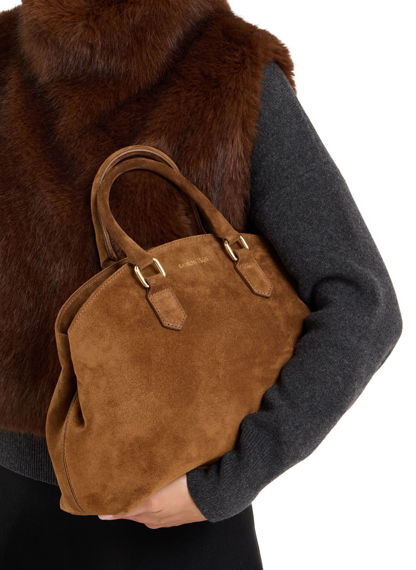 Hadrien leather handbag in Hadrien leather SAISON 1865 Brown