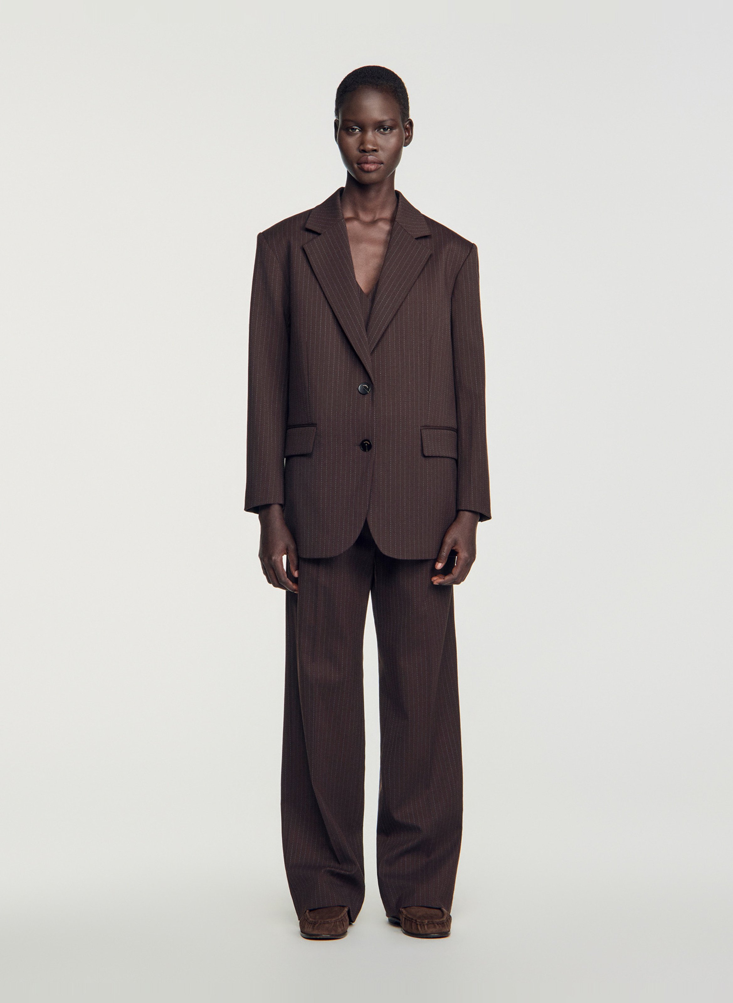 Veste de tailleur ajustée SANDRO Marron