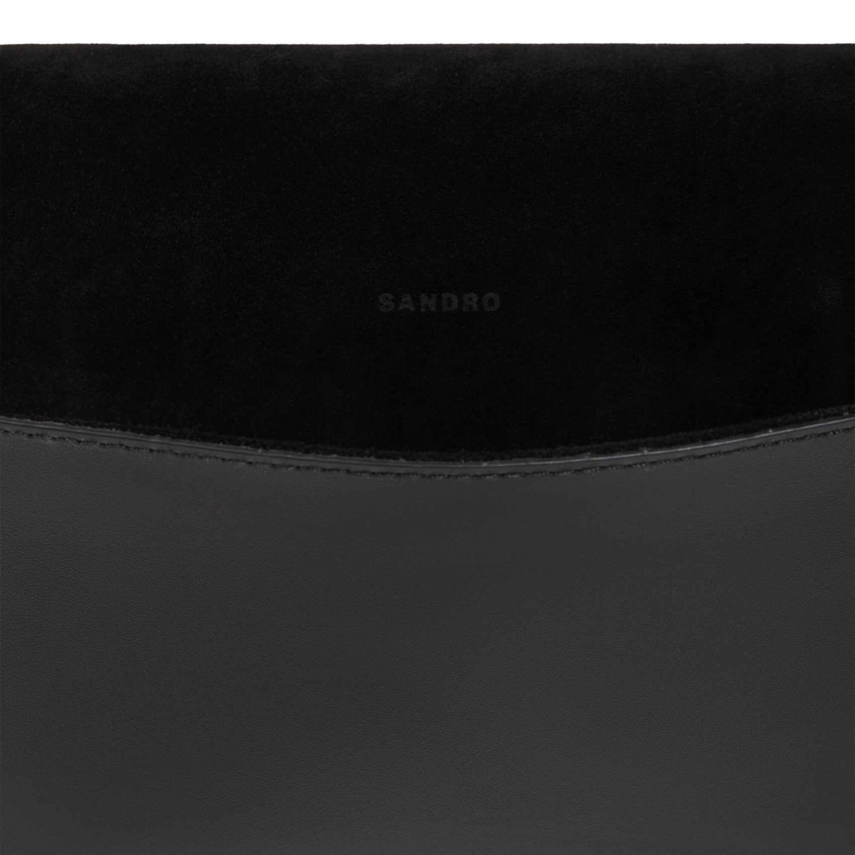 Sac bandoulière à rabat en cuir SANDRO Noir