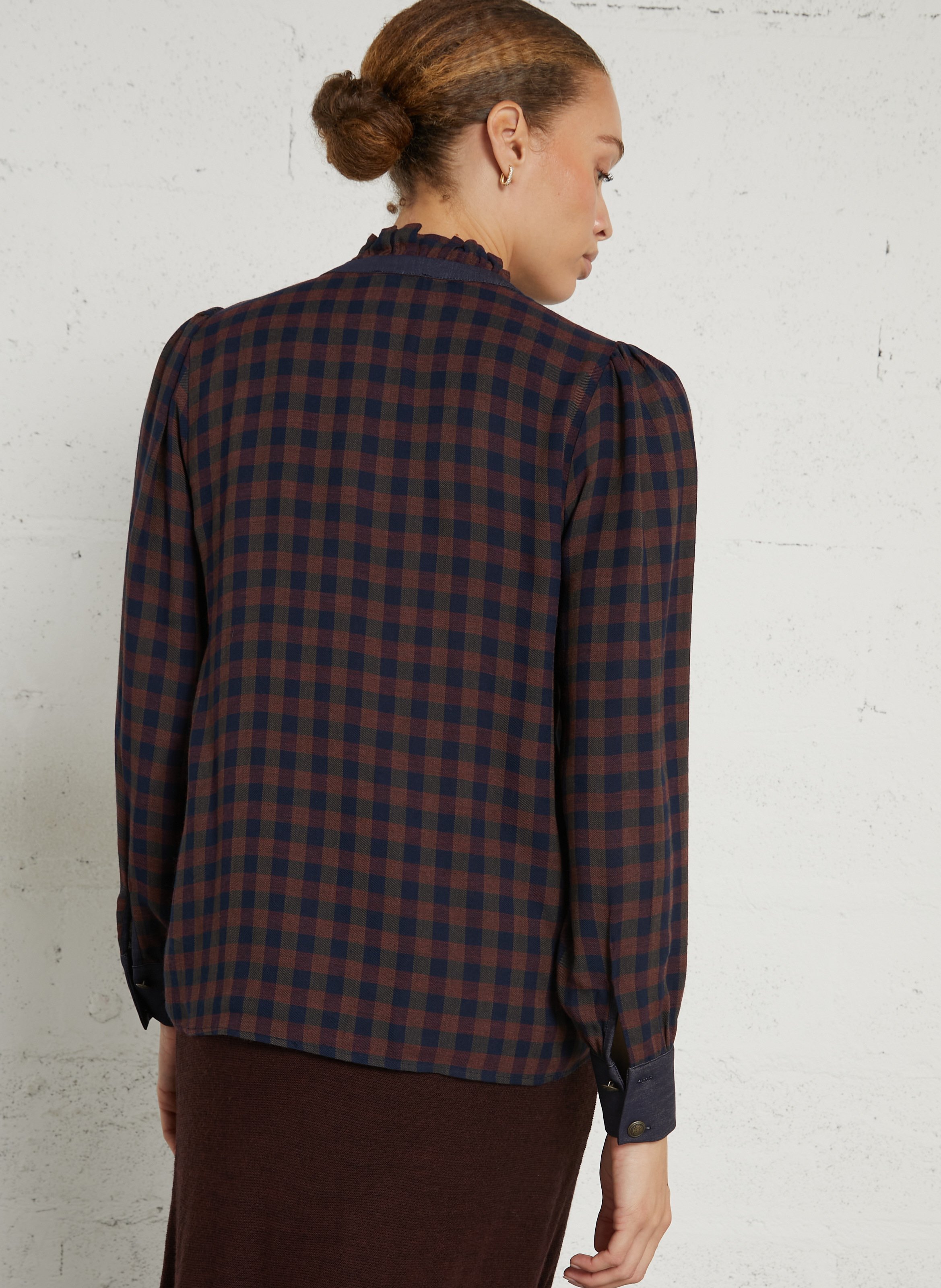 Rechte blouse met Tunesische kraag MAISON 123 Blauw