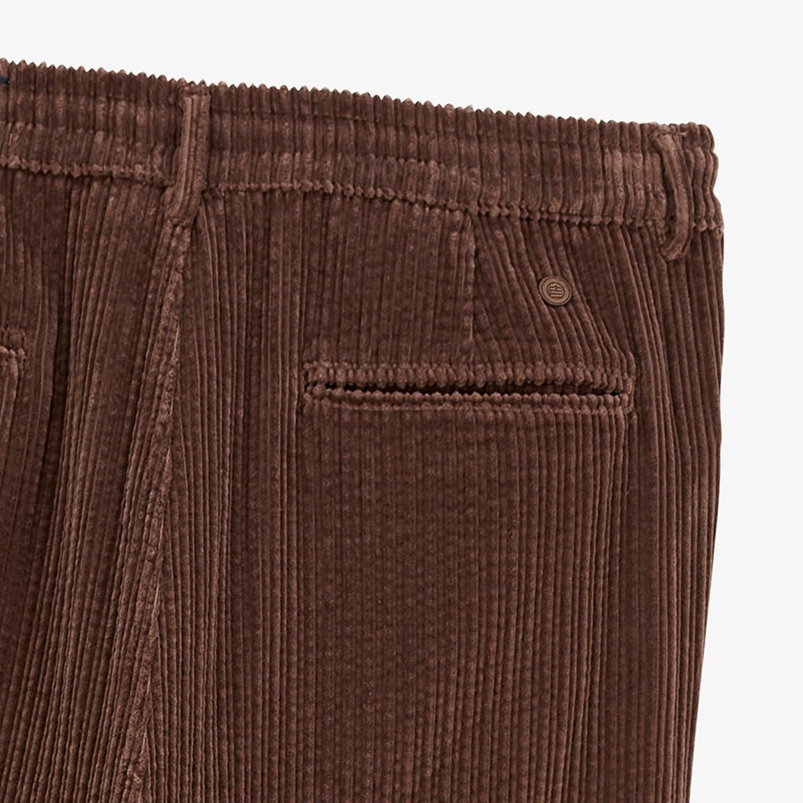 Corduroy stretch pants 557 with elasticated waist in brownie brown SERGE BLANCO Brown