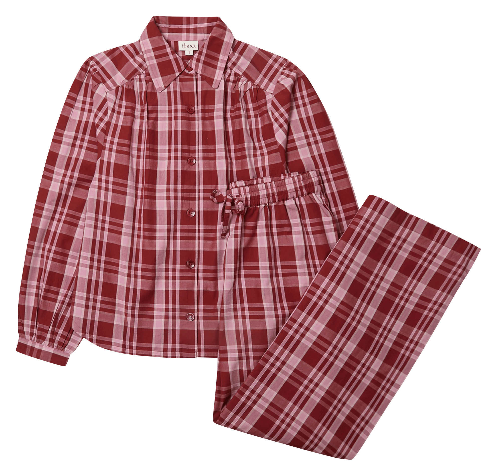 Pyjama mit Karomuster aus Baumwolle TBCO Rosa