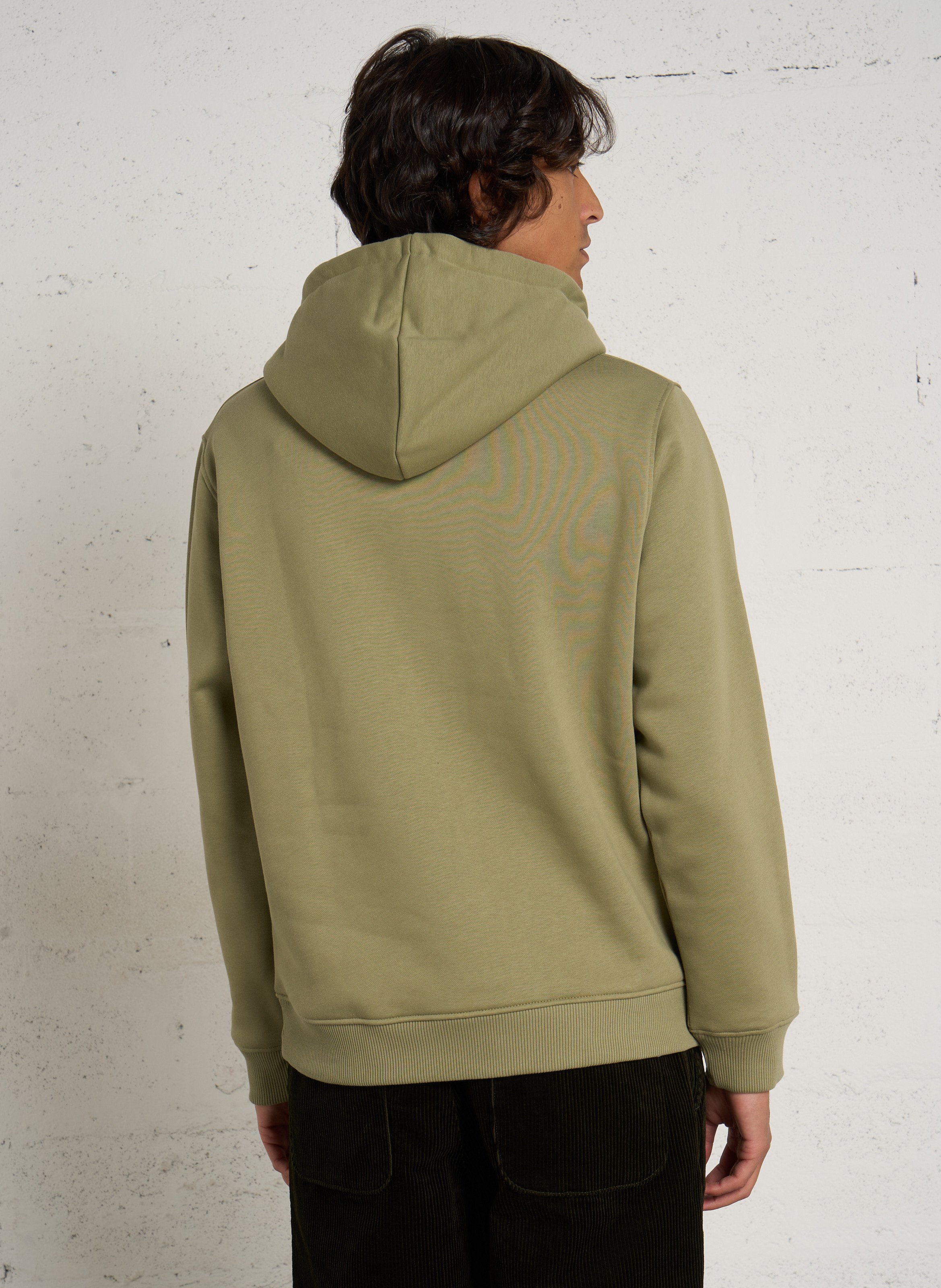 Einfarbiger Kapuzenpullover mit Logo PEPE JEANS Grun