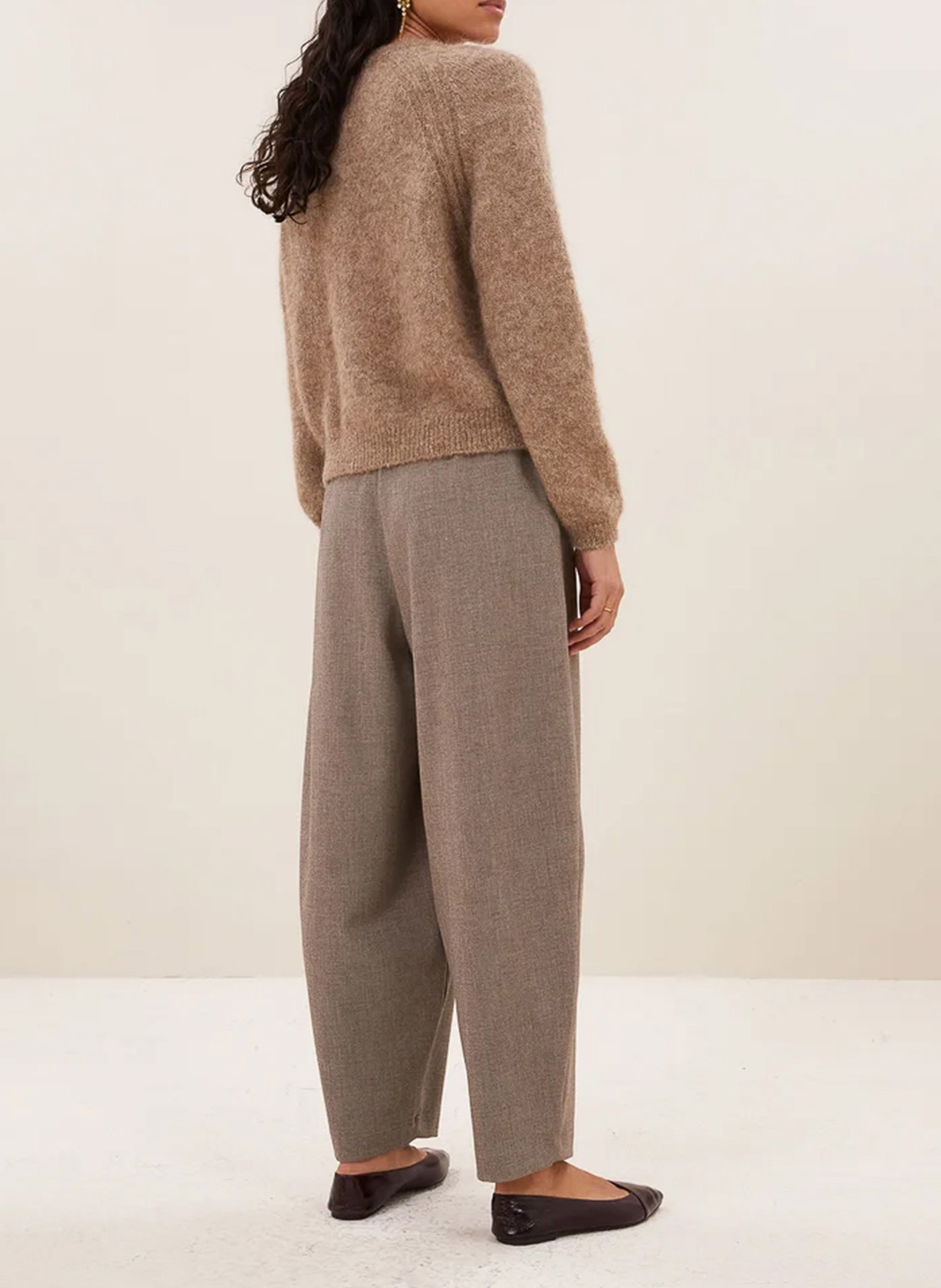 Gilet oversize en laine mélangée BY BAR Marron