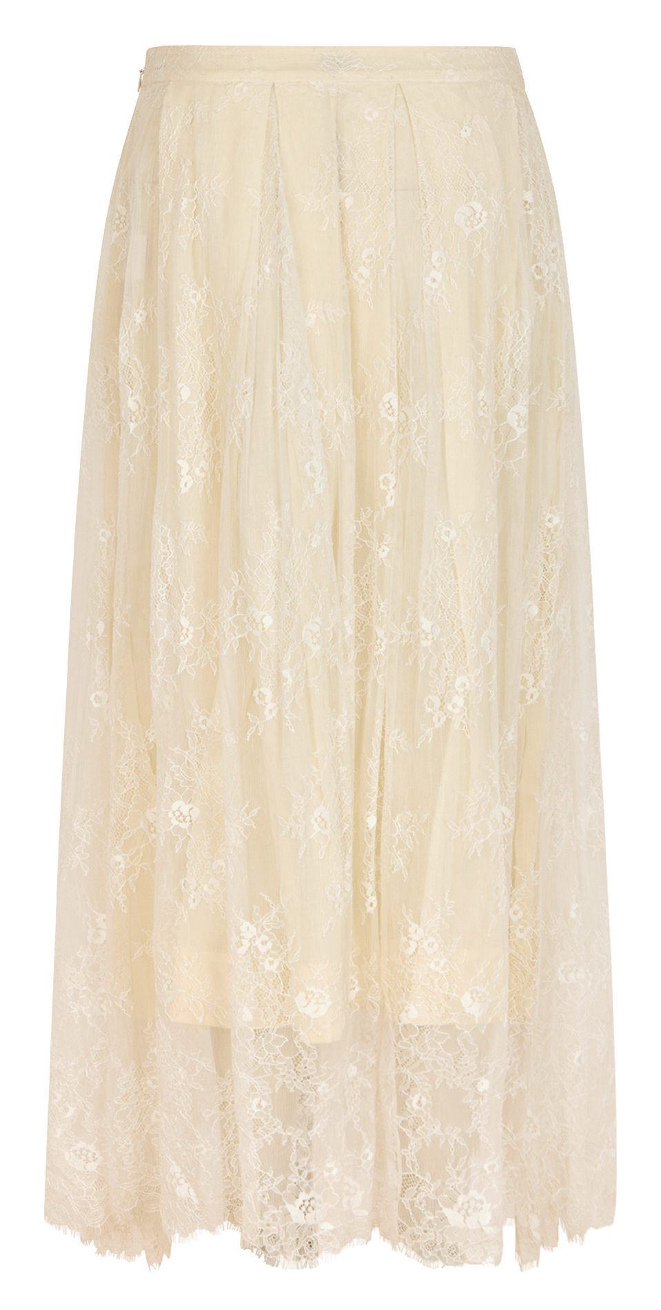 Jupe longue droite à dentelle RABENS SALONER Blanc