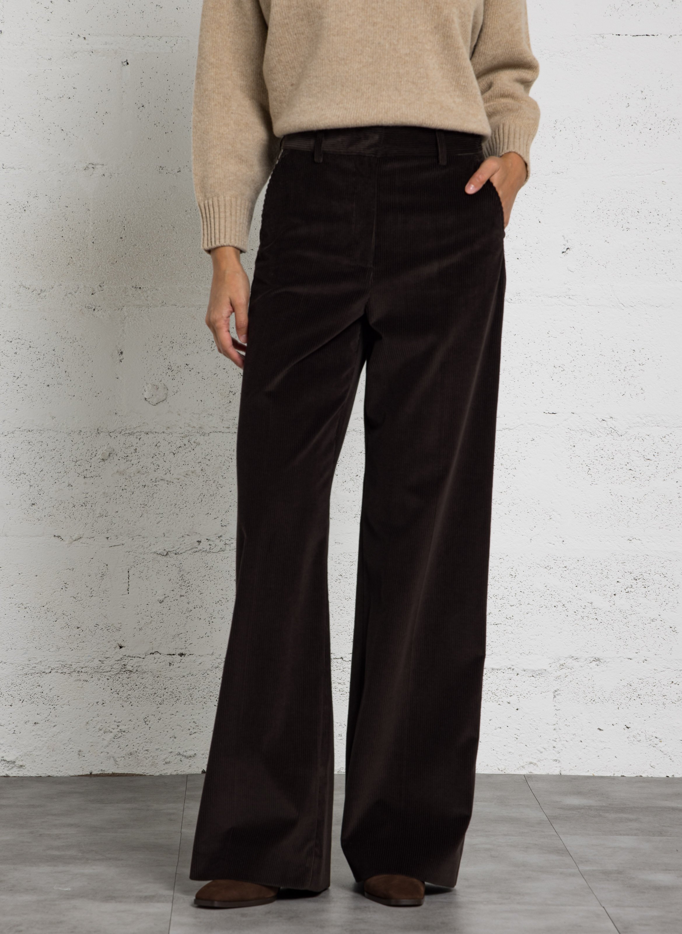 Weit geschnittene Cordhose aus Baumwolle MAX MARA WEEK END Braun