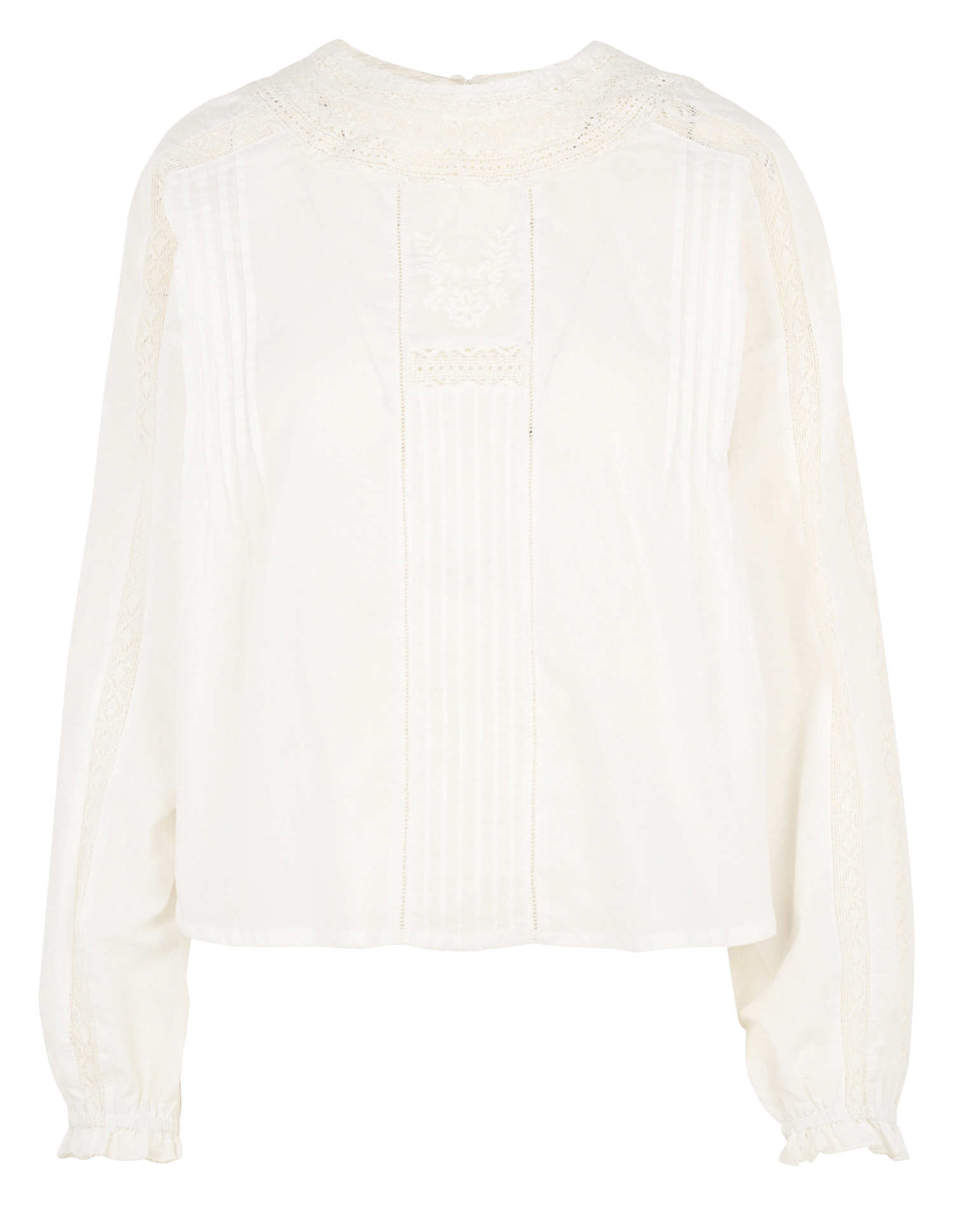Blouse droite col rond brodée en coton KOOKAI